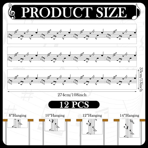 Miniatura 2 de 6 piezas de camino de mesa musical de plástico, impermeable, decoración de entretenimiento musical para decoración de fiesta musical, regalo de