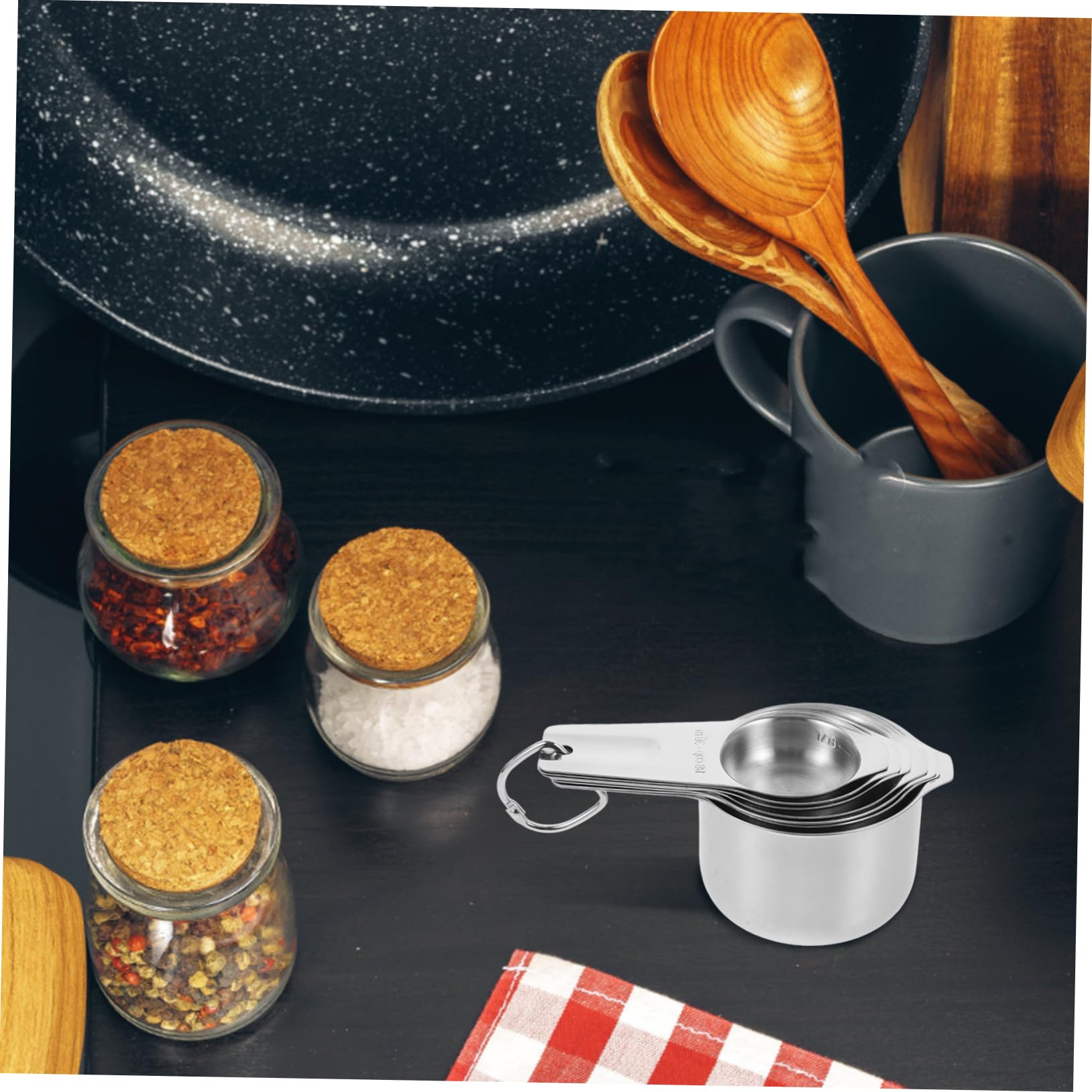Ensemble de Tasses à Mesurer 30 à 240 Ml 1 Set en Acier Inoxydable