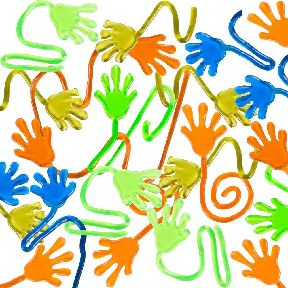 AINOLWAY 50 Pieces Vinyl Sticky Hands Party Favor Birthday Gifts Toys Goodies