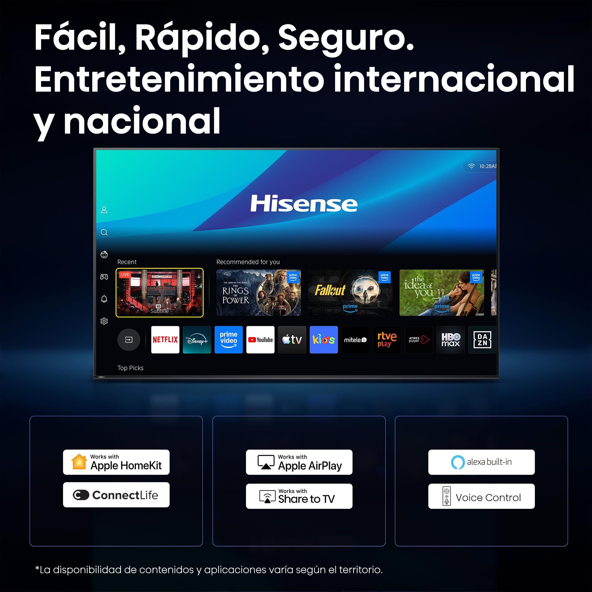 Hisense 43E7Q Pro - QLED Smart TV 43 Pulgadas, Modo Juego 144 Hz Nativos, Hi-QLED Color, Dolby Vison.Atmos, Imágenes IA, Smooth Motion IA, AMD FreeSync Premium Pro, HDR10+Gaming