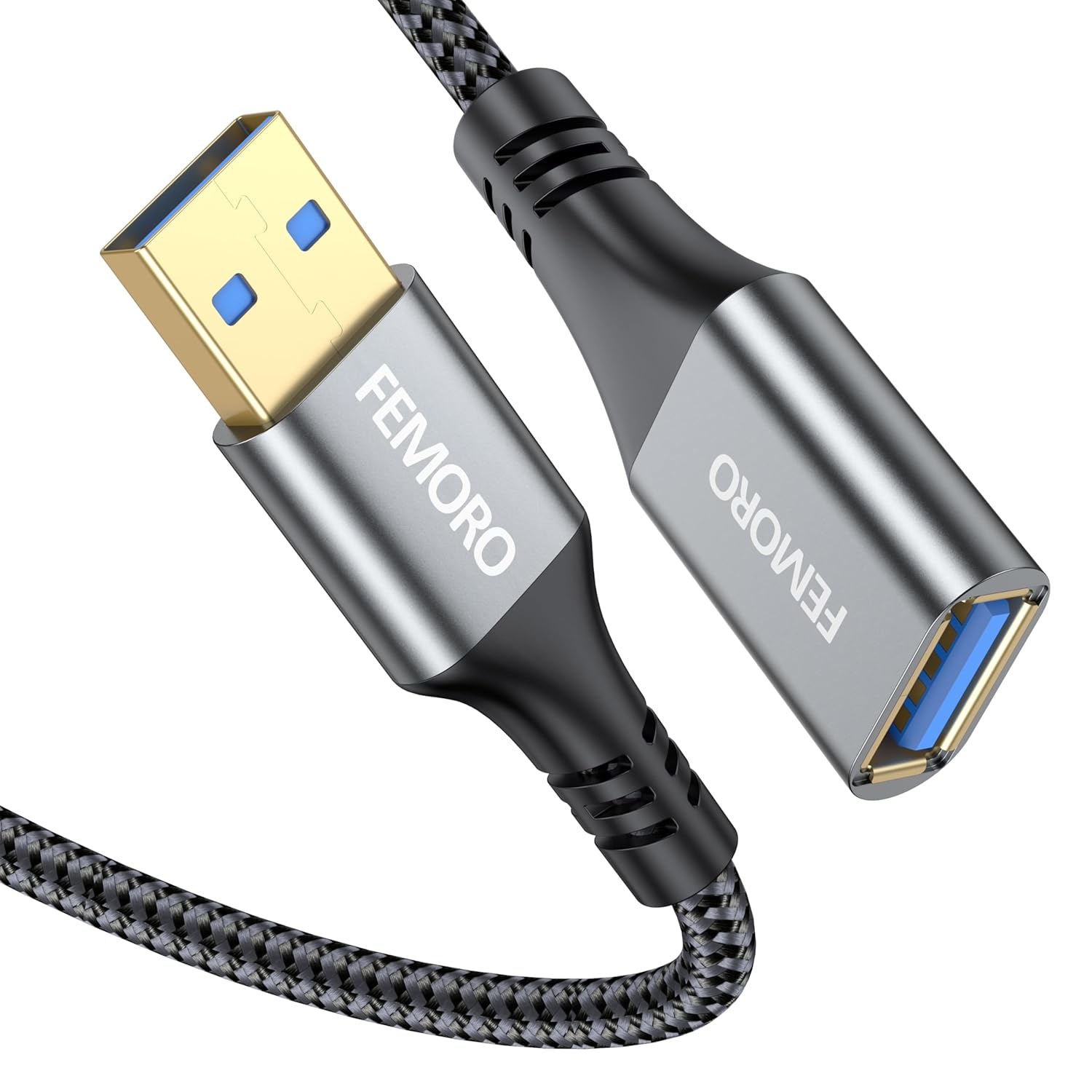 Product image of USB Extension Cable 3ft, USB Type A 3.0 (5Gbps Data Transfer & 15W Charging) Male to Female Extender for Mouse Keyboard TV Monitor External cd/DVD Drive SecurityCamera and More