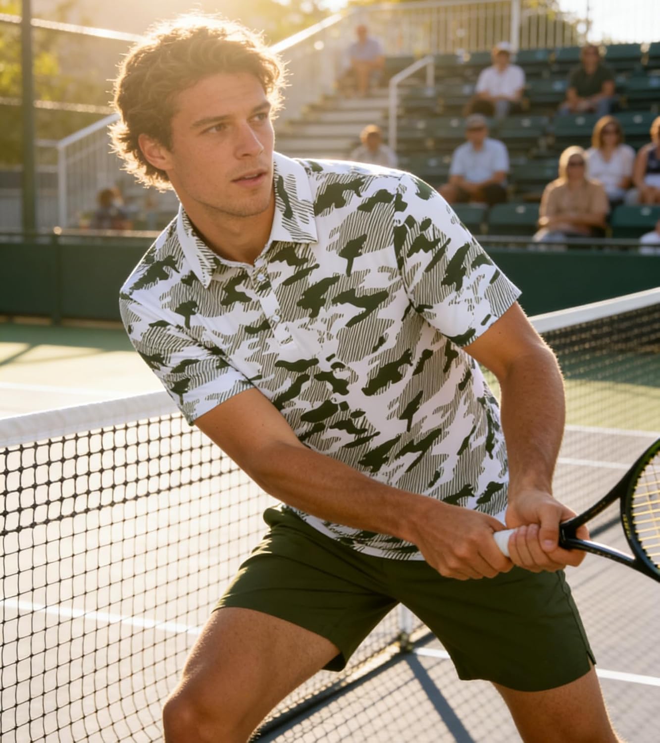 uideazone Mens Golf Shirt Dry Fit Athletic Polo Shirts Moisture Wicking Performance 3D Print Short Sleeve - Image 4