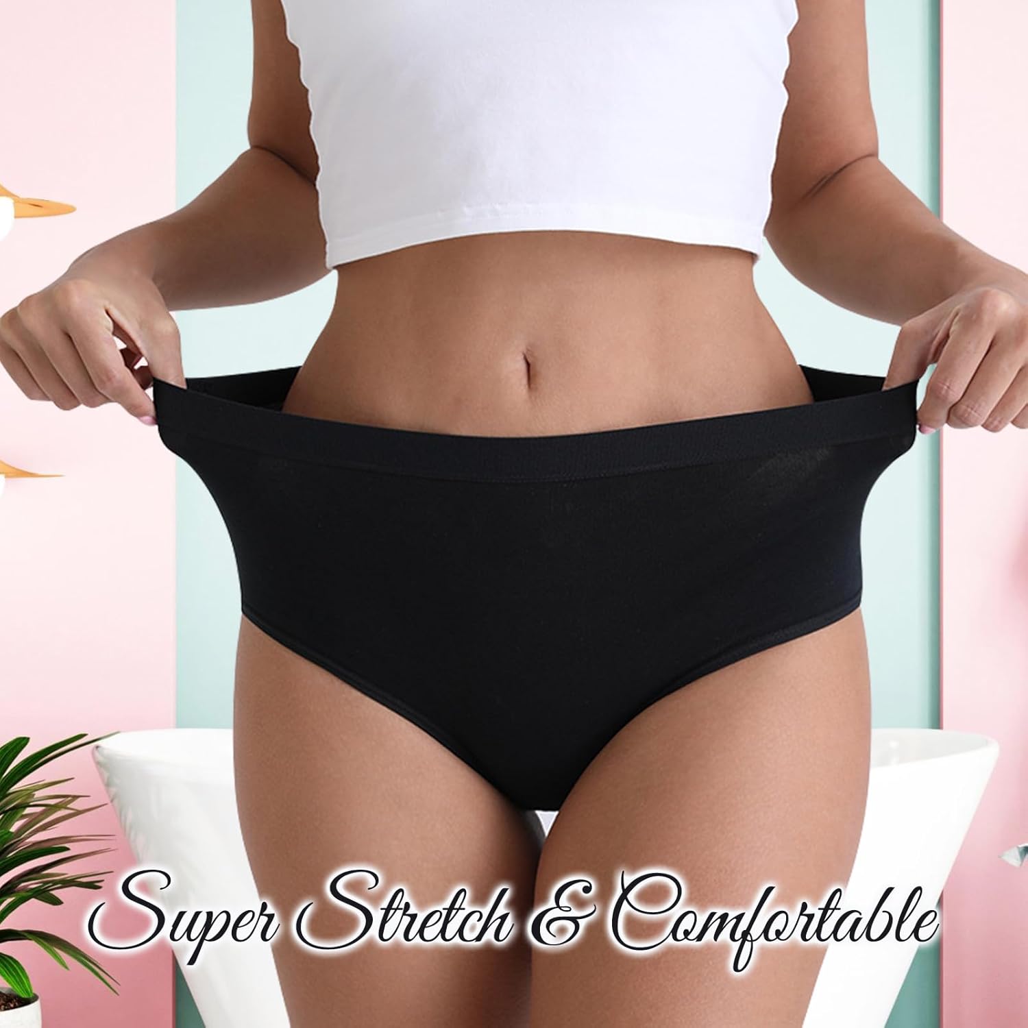 Women's Sexy Lace Underwear Pack Ladies Seamless Panties Pretty Underpants Soft Comfortable No Show Briefs - Image 3