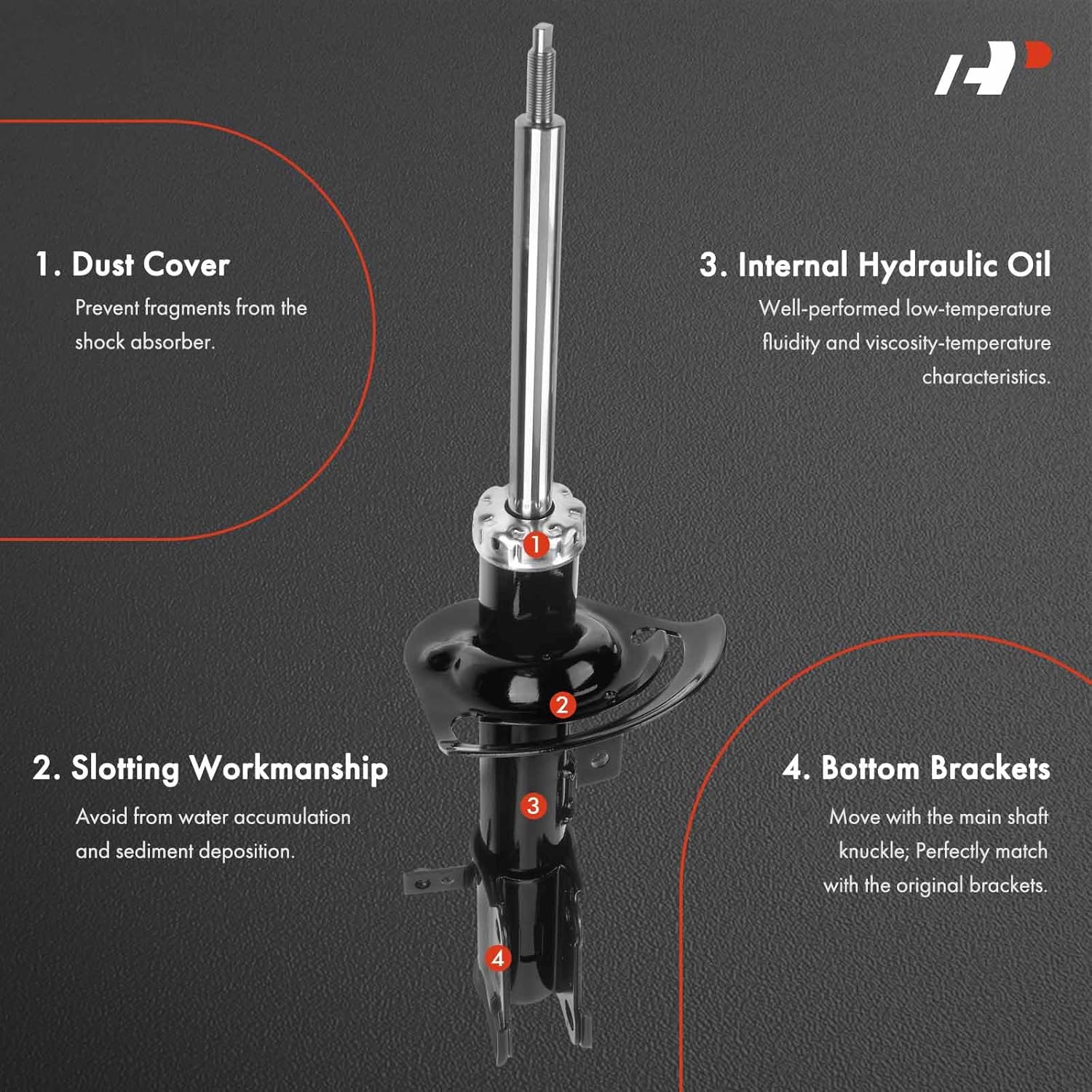 A-Premium Rear Struts Compatible with Lexus RX350 [AWD] 2008-2009, w/o Air Susp - 2x Replacement Suspension Bare Strut Shock without Coil Spring