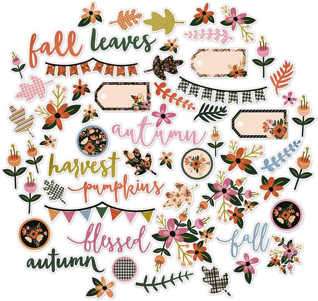 Paper Die Cuts - Fall Floral - Over 60 Cardstock Scrapbook Die Cuts - by Miss Kate Cuttables