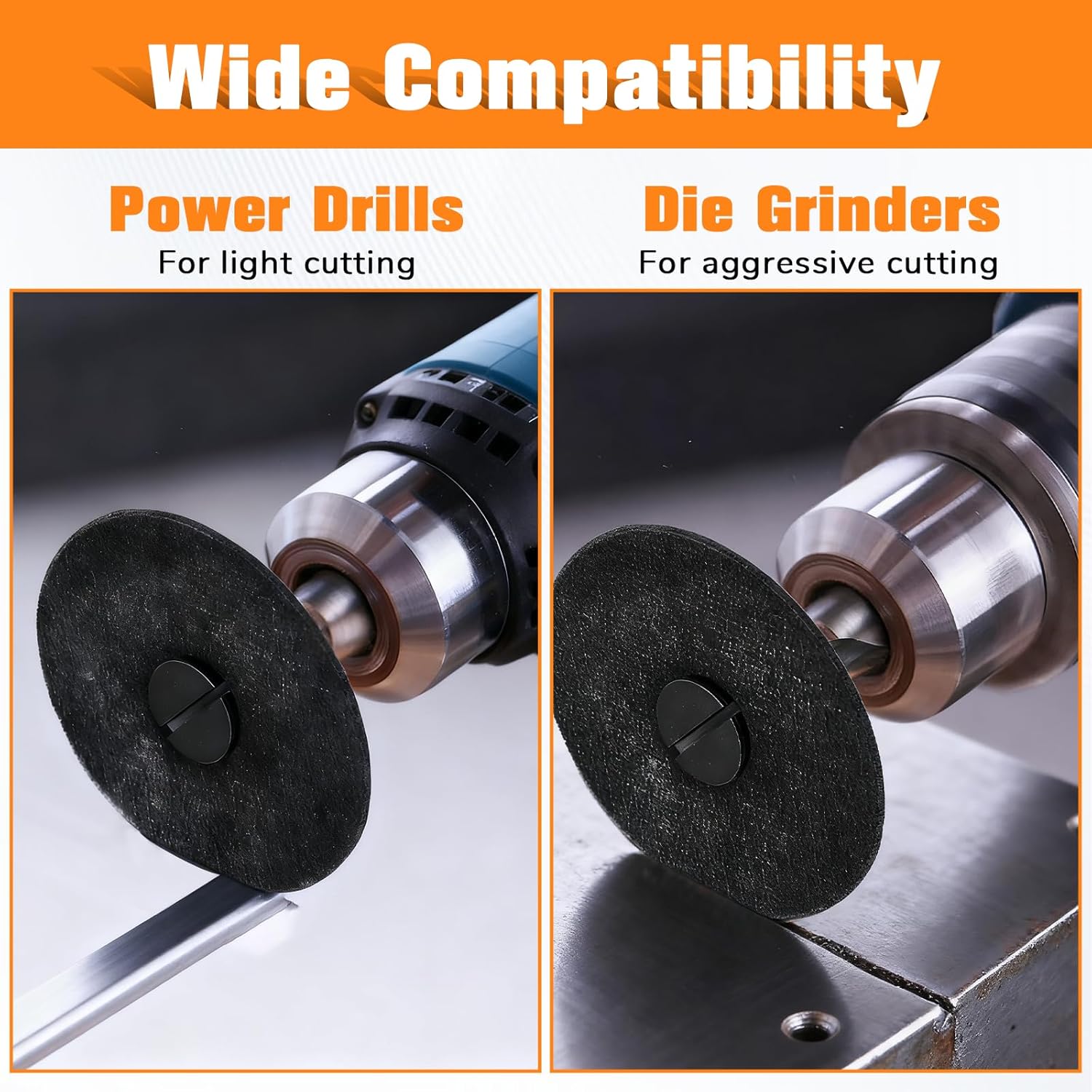 50 Pack 3 Inch Die Grinder Cut-Off Wheel and 1 Pack 3/8 in Arbor Hole 1/4in Stem Mounting Mandrel Holder Accessories for Angle Grinder, 3” Metal Cutting Discs, Mini Metal Cutting Wheels Cutter Discs