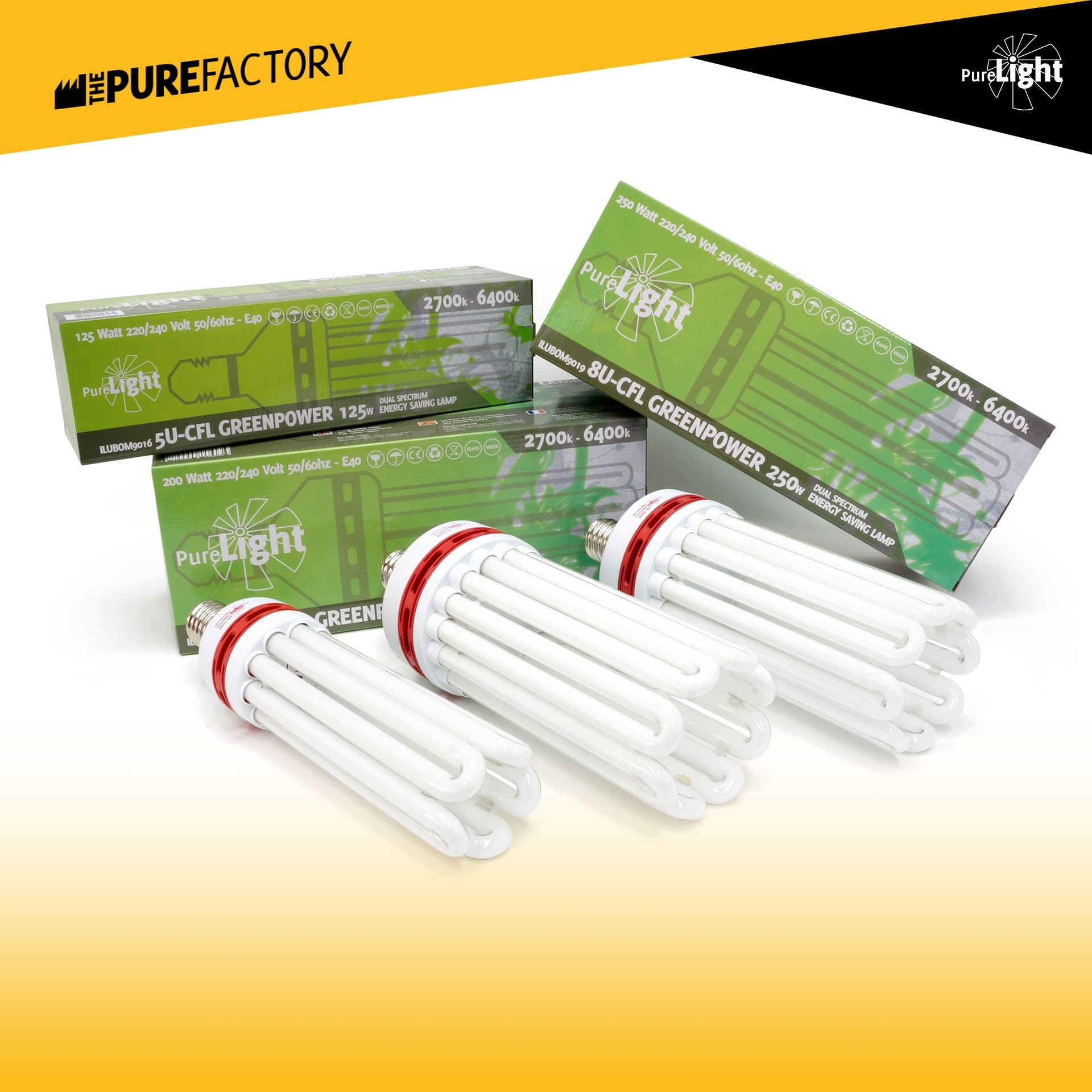 Bombilla CFL 125W Greenpower para cultivo | Temperatura de color ajustable 2700K y 6400K | Eficiencia energética | Bombillas de crecimiento de calidad