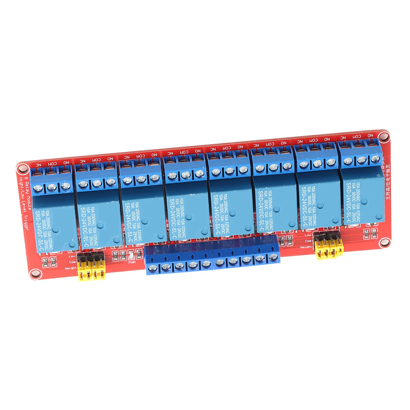 8-kanałowy moduł przekaźnika, płytka sterująca modułem przekaźnika, moduł izolacji transoptora z High-Low, do Kit PiC ARM AVR (24 V)