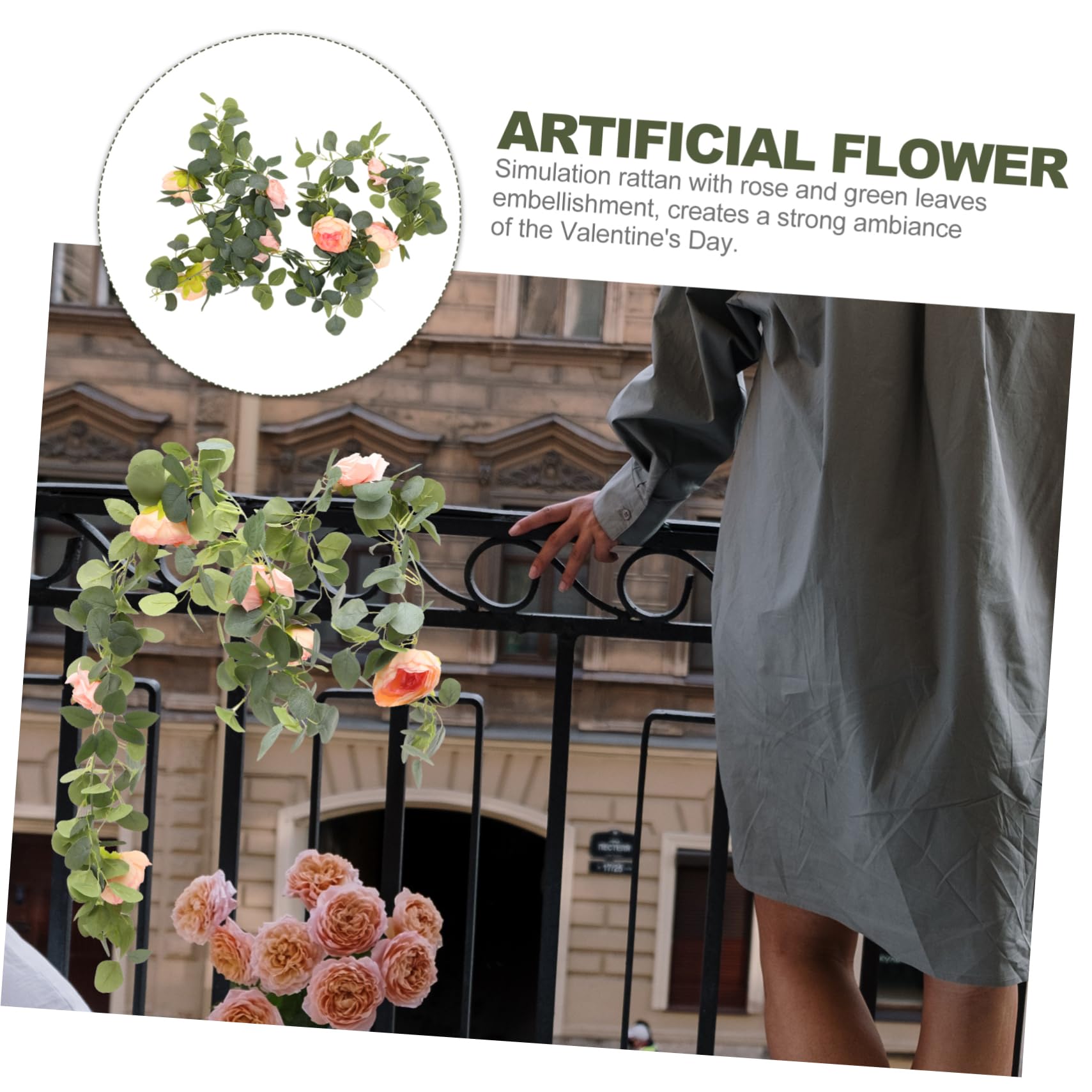 Cabilock Garland Vite Di Eucalipto e Artificiali Per Decorazioni Da Ed Esterno Fiori Simulati Per Atmosfere Romantiche e Festive Per Case e Uffici