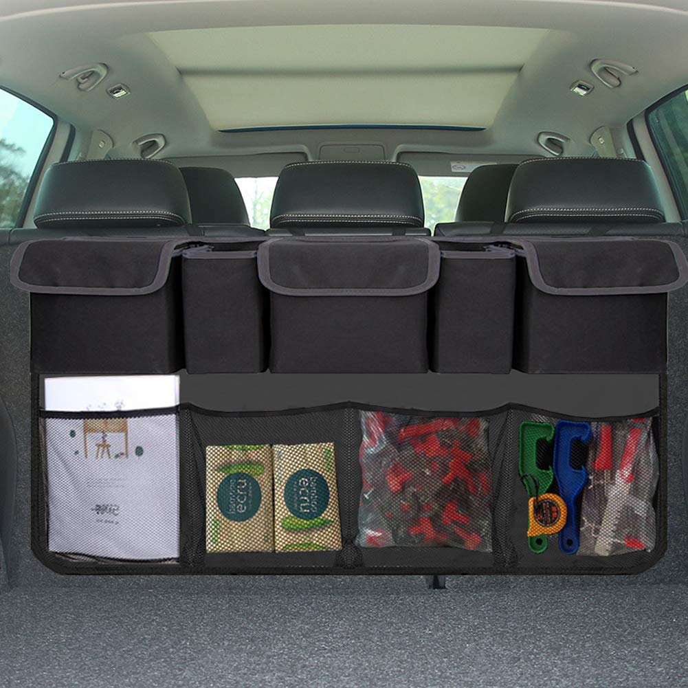 Car Trunk Organizer, Backseat Hanging Organizer with 9 Large Storage Bag-Car Seat Organizer for SUV,Trunk,Space Saving Expert