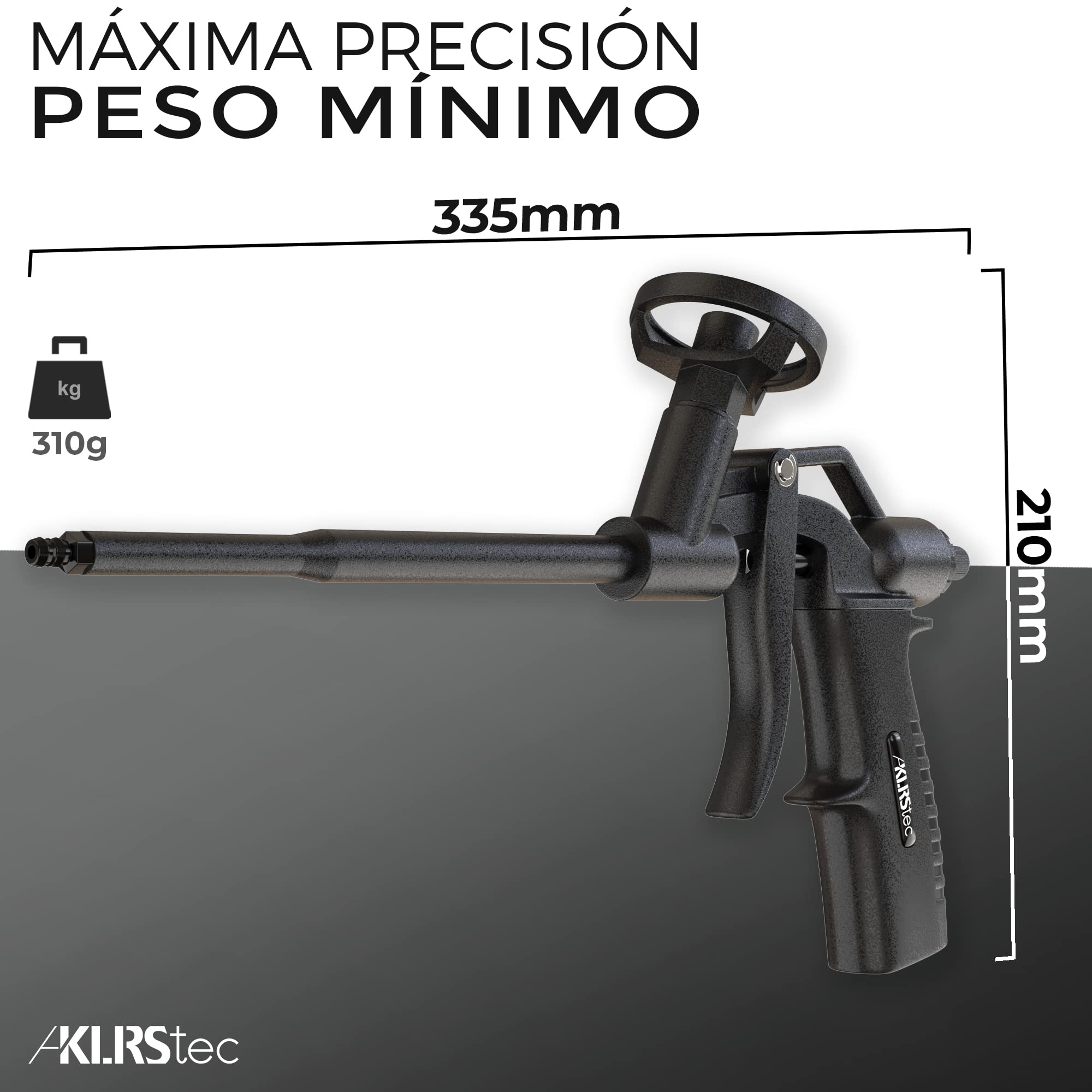KLRStec Pistola de espuma de PU premium con revestimiento de teflón PTFE para proyectado de poliuretano
