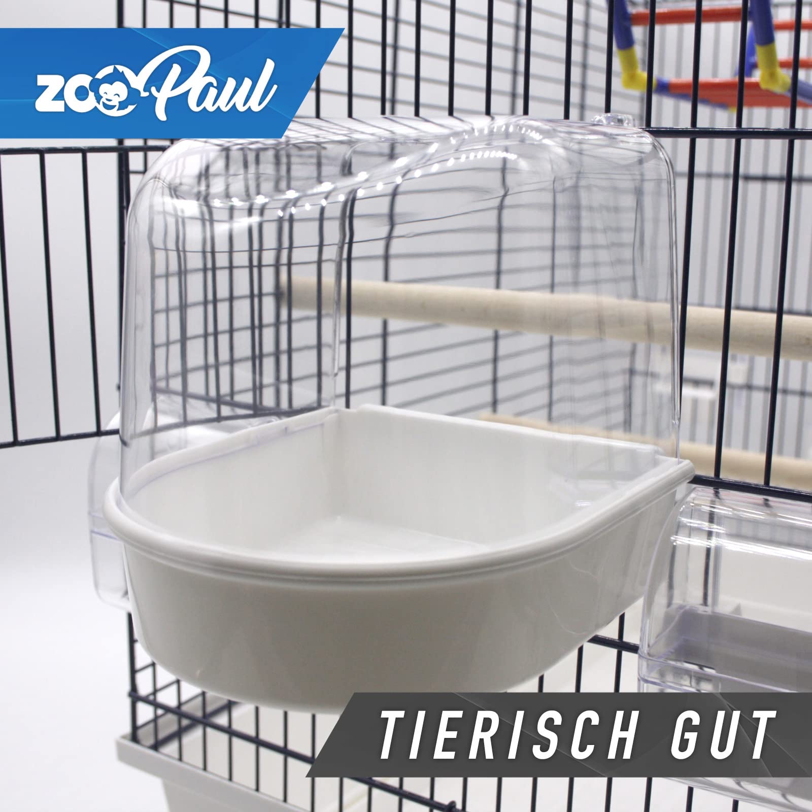 Großer XXL Vogelkäfig für Wellensittiche Kanarien Freisitz Gratis Badehaus Leiter und viel Zubehör (blau Weiss)