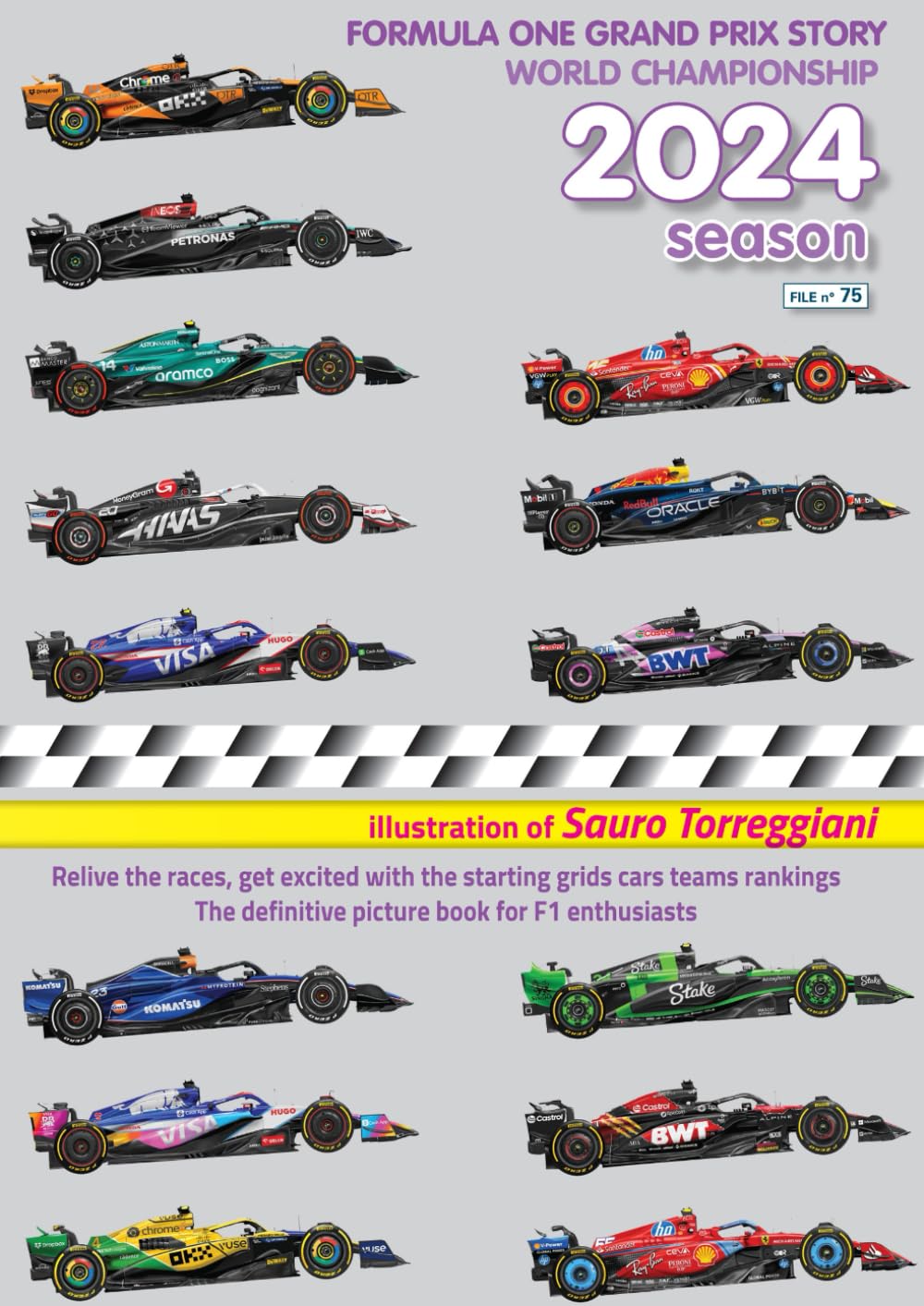 Formula One Grand Prix Story 2024 Season World Championship: Relive the races, get excited with the starting grids cars teams rankings. The definitive picture book for F1 enthusiasts