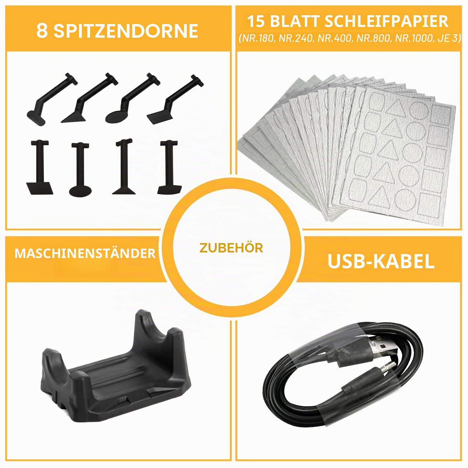 Schnurloser Stiftschleifer, 5 Geschwindigkeiten und USB-Aufladung mit LED-Licht, Mehrzweck-Elektrowerkzeug, Mini-Schleifmaschine zum Schleifen, Polieren, Finishen, DIY-Handwerk