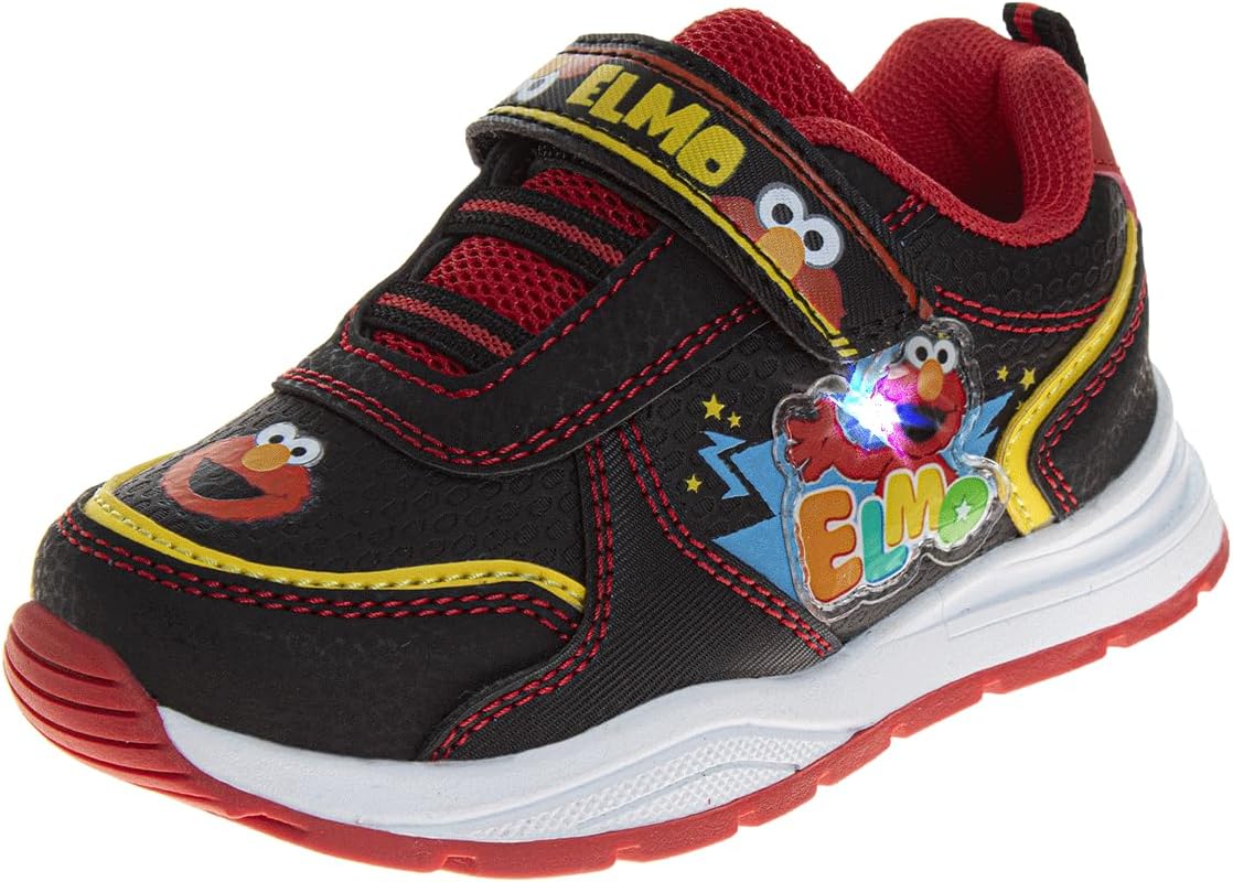 Sesame Street Sneakers for Kids with Led Light Breathable Running Tennis Athletic Shoes for Boy Girl 5-10 Toddler 11 Little Kid