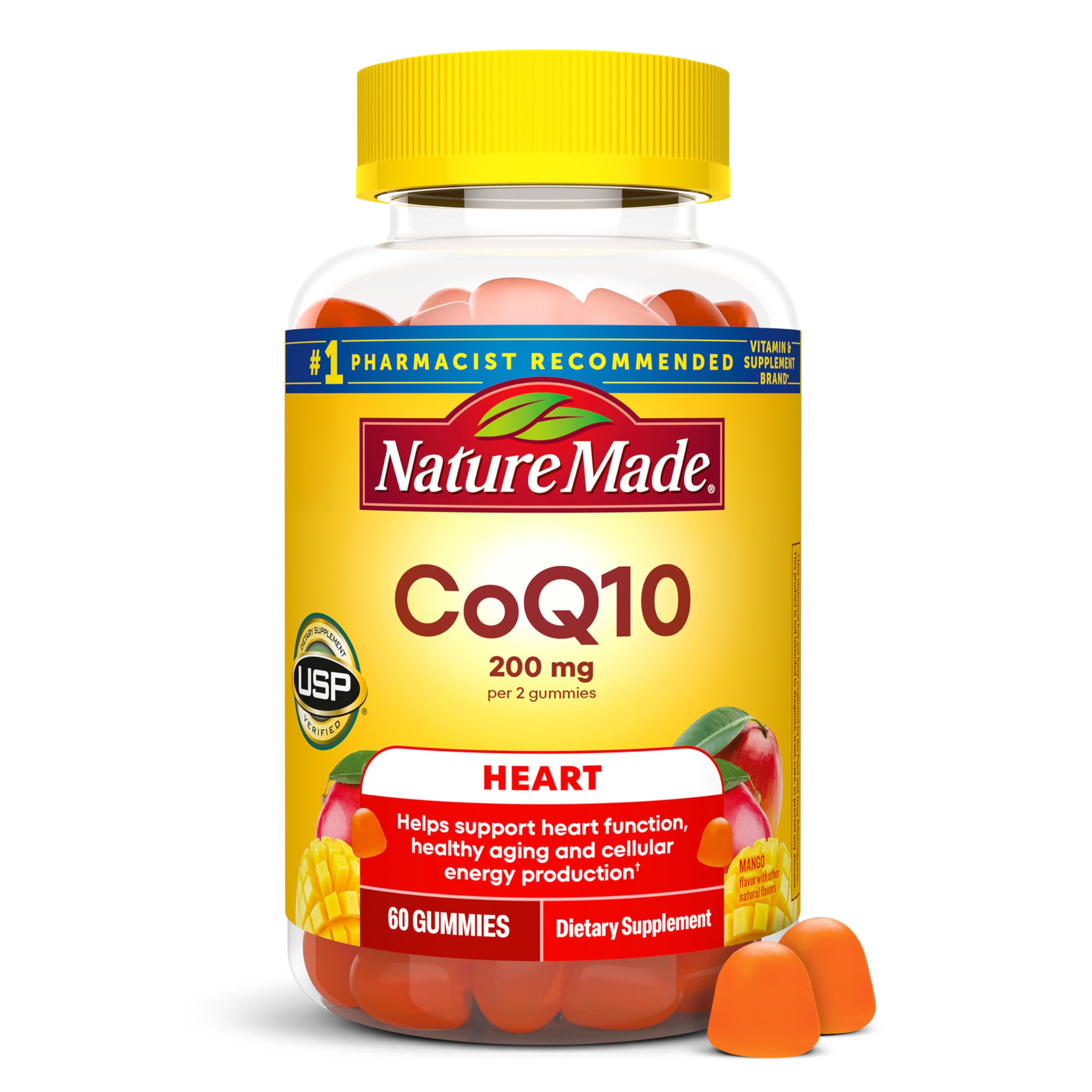 Nature Made CoQ10 200Mmg Per Serving Gummies, Heart & Energy Support, 60 CoQ10 Gummies, 30 Day Supply