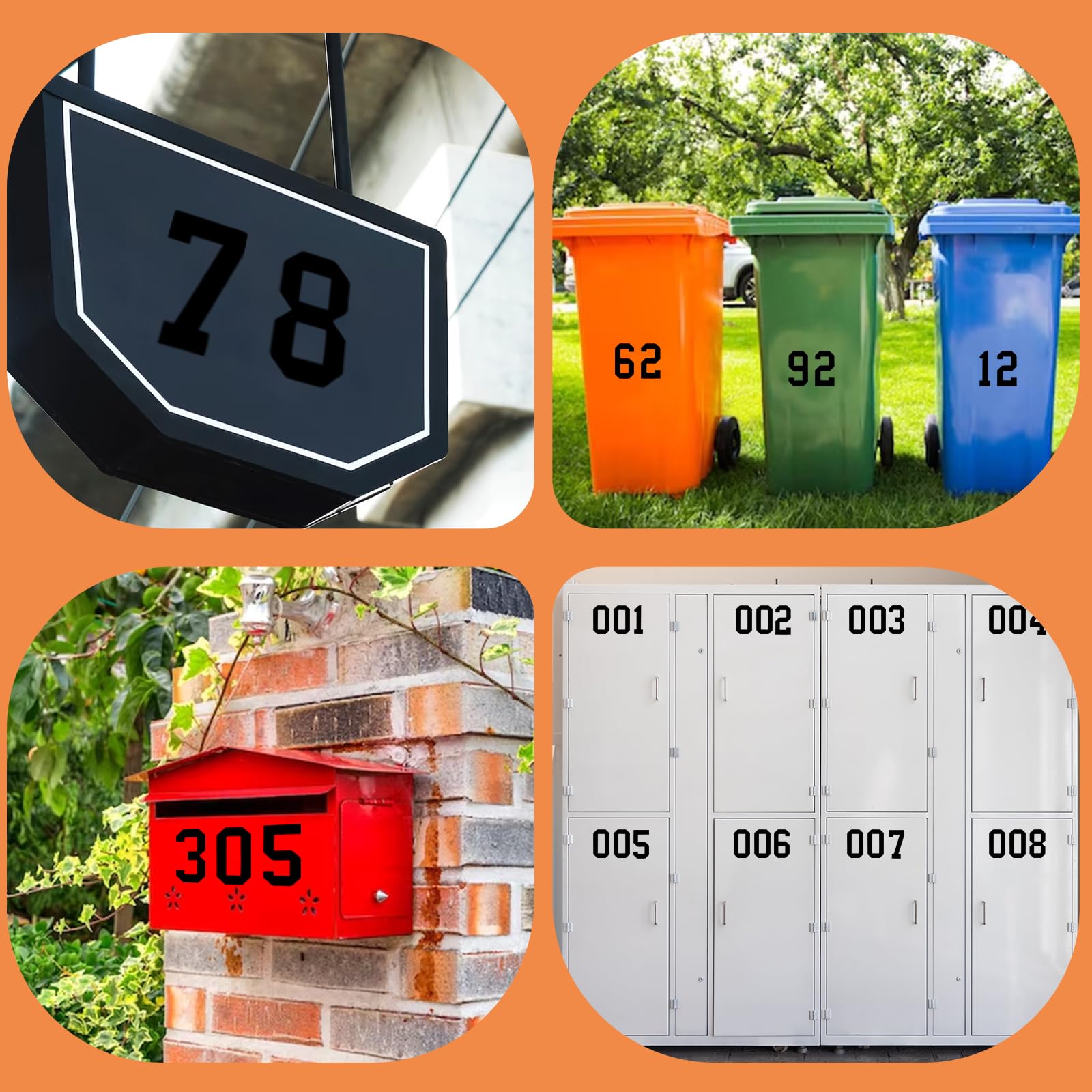 ZEYIYER 5 vellen cijferstickers, wit, 10 cm, waterdichte mailbox, nummerstickers, zelfklevend, 0-9 reflecterende vinyl nummerstickers voor brievenbus, postbus, borden, huisnummers