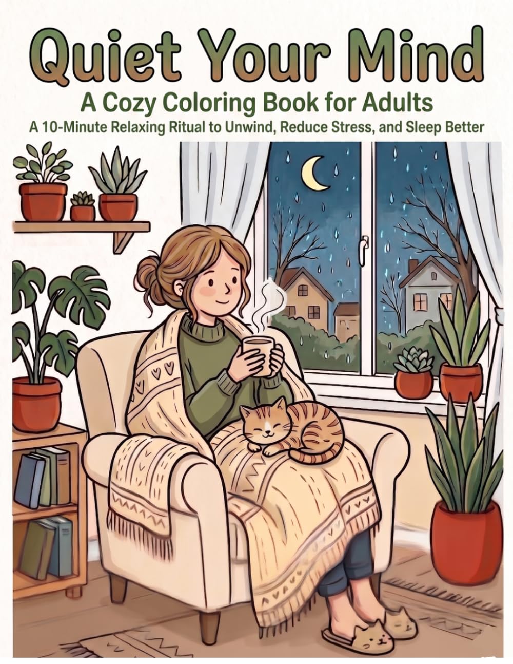 Quiet Your Mind: A Cozy Coloring Book for Adults A 10-Minute Relaxing Ritual to Unwind, Reduce Stress, and Sleep Better