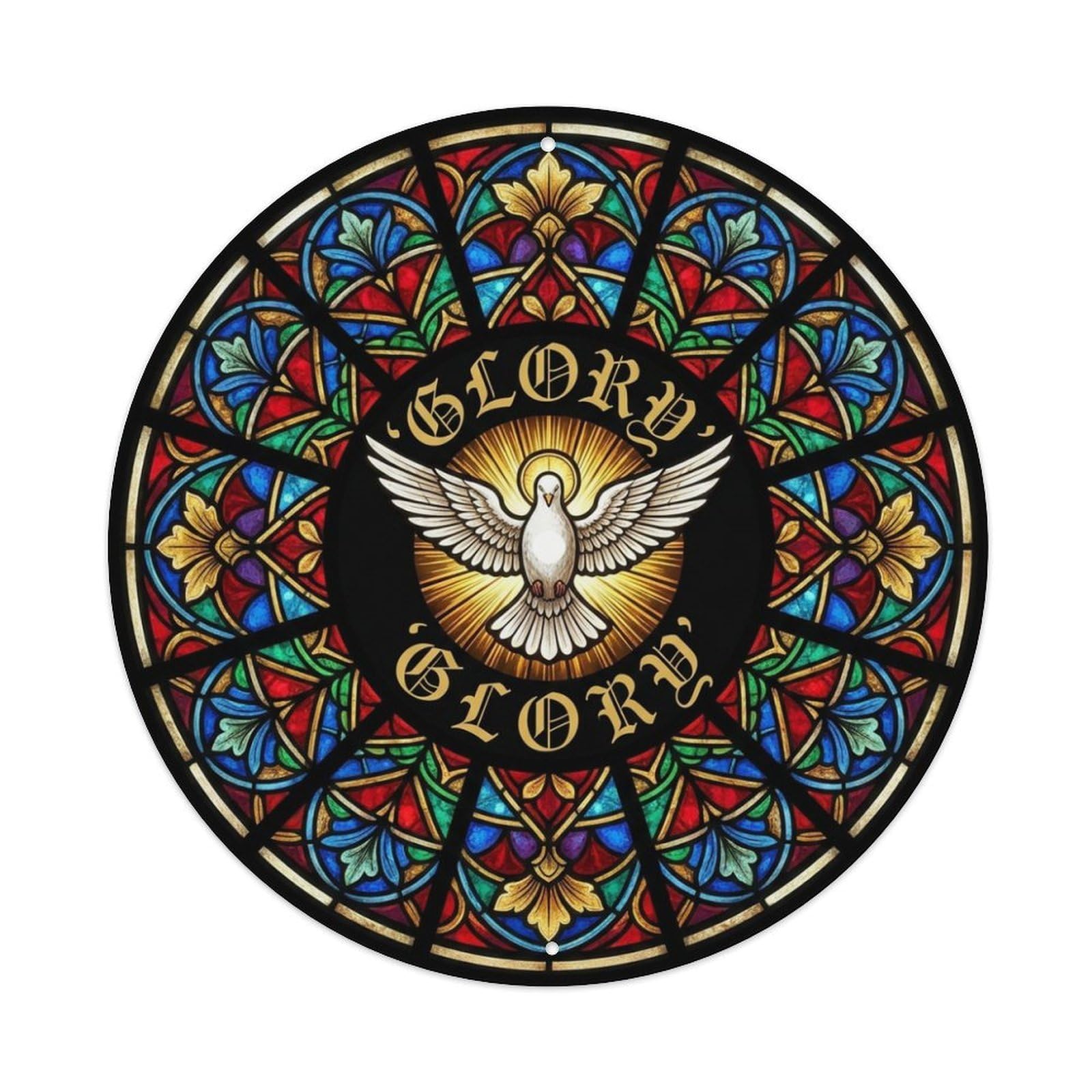 Gospel Record Sleeve Glory Stained Glass Vinyl Groove Metal Tin Sign