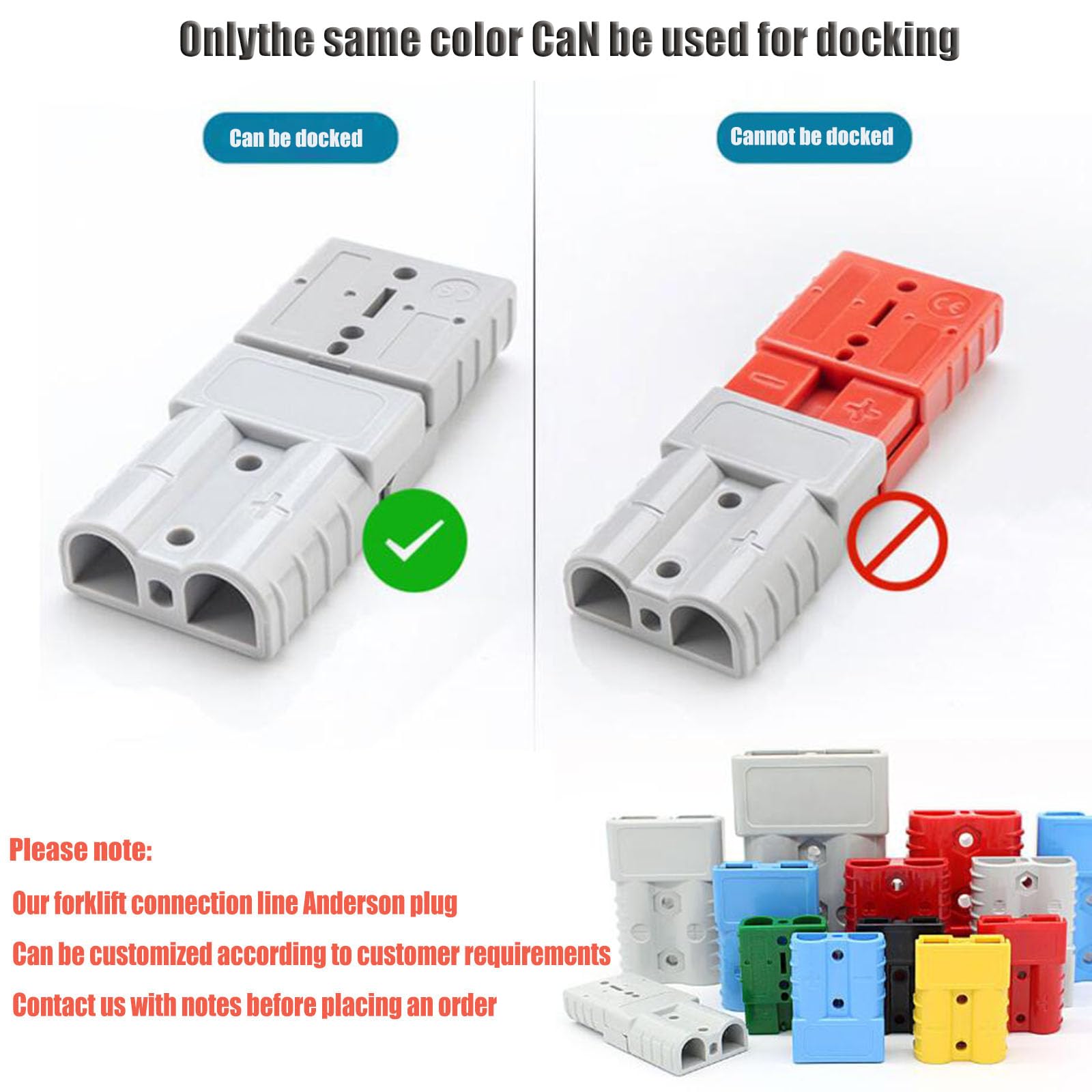 350A 600V Batterie Schnellverbinder Gabelstapler Batterieladegerät Anschlüsse mit Dual Anderson Anschlussstecker 1/0AWG