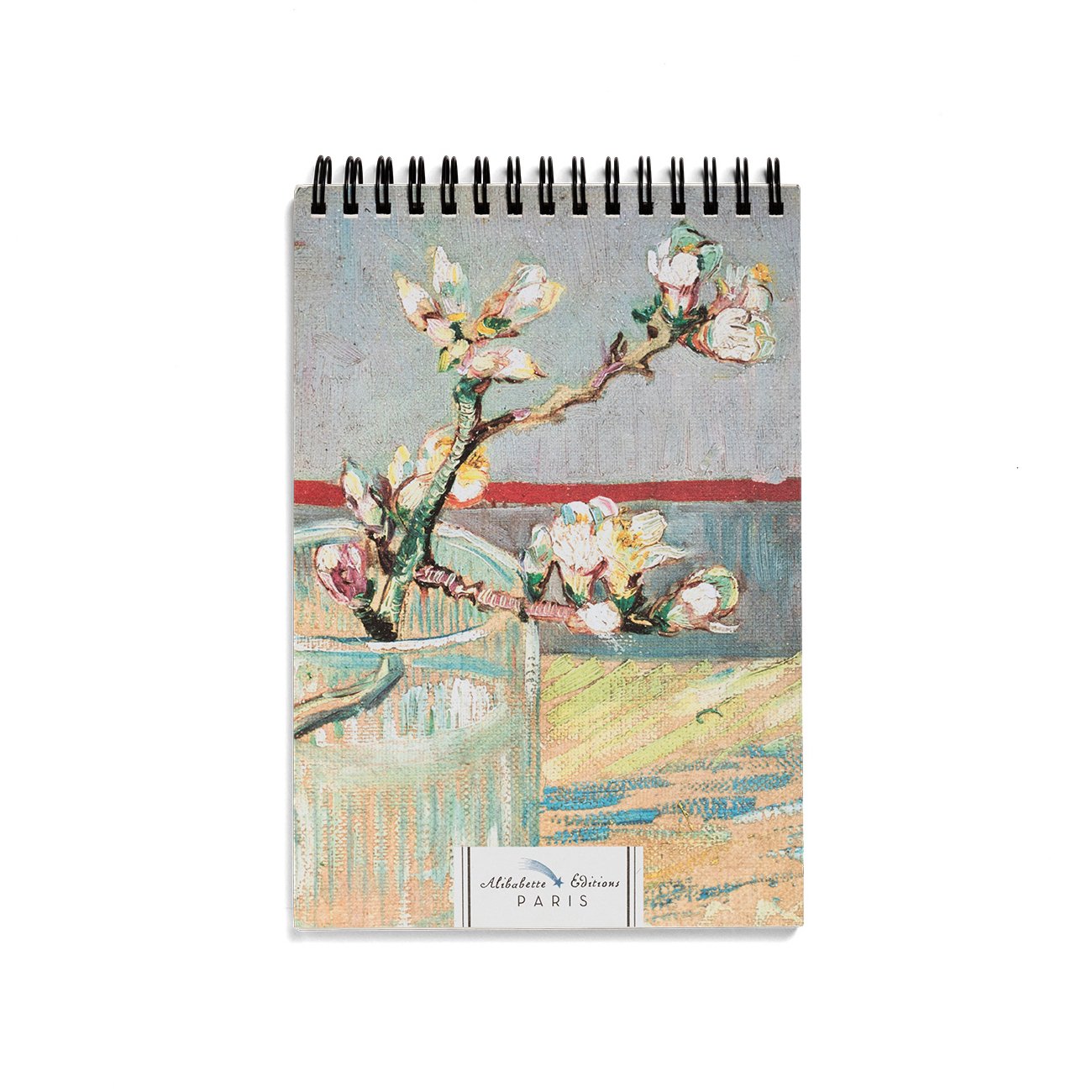 Alibabette Editions Paris - Fleurs d'Amandier - Spiral Notebook - 100 Pages, 8 x 5.25 inches, 100g fine grain acid free drawing paper