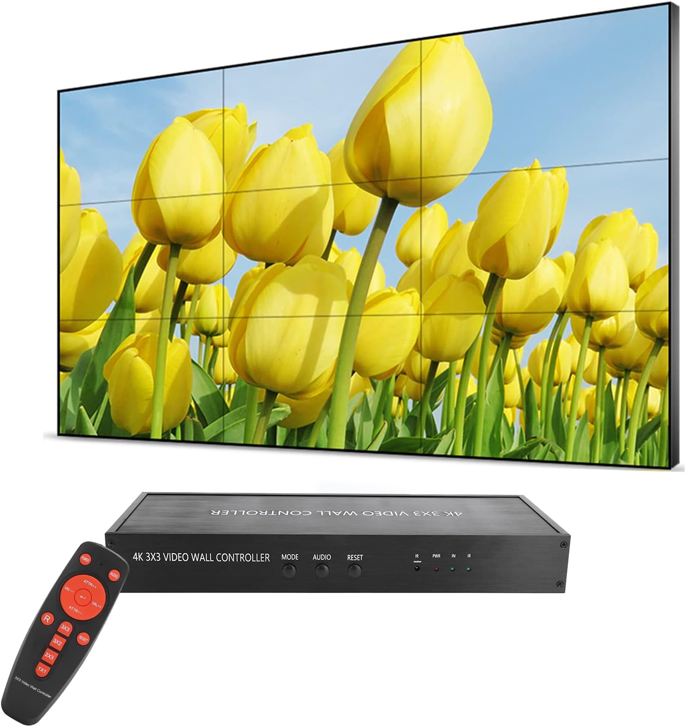 Controlador De Pared De Vídeo Nikou HDMI 3x3 Procesador De Imagen Salida Alta Intensidad