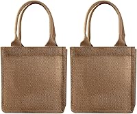 Vista 1 de TEHAUX 2 piezas de bolsas de compras de regalo, bolsa de arpillera de arpillera con asas, bolsa de arpillera, Como se muestra en la imagen