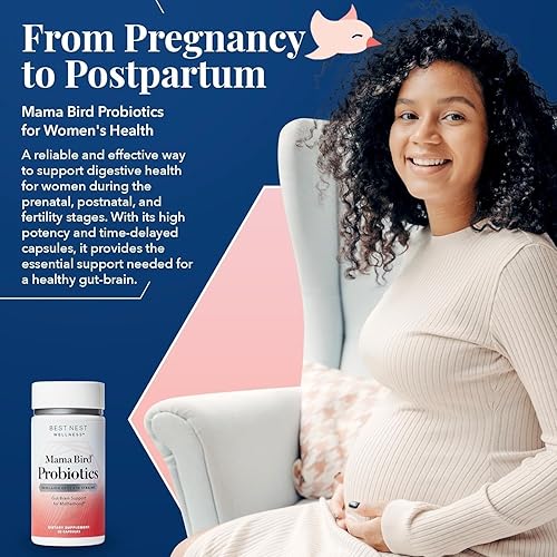 Miniatura 5 de Probióticos Mama Bird, 50 mil millones de CFU, 15 cepas, cápsulas patentadas liberadas por tiempo, suplemento probiótico una vez al día, apoya la