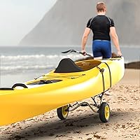 Vista 8 de Bonnlo Carro para kayak Canoa Carruaje Accesorios para kayak de pesca Portador Plegable Plataforma de remo Carro de remolque para bote Transporte