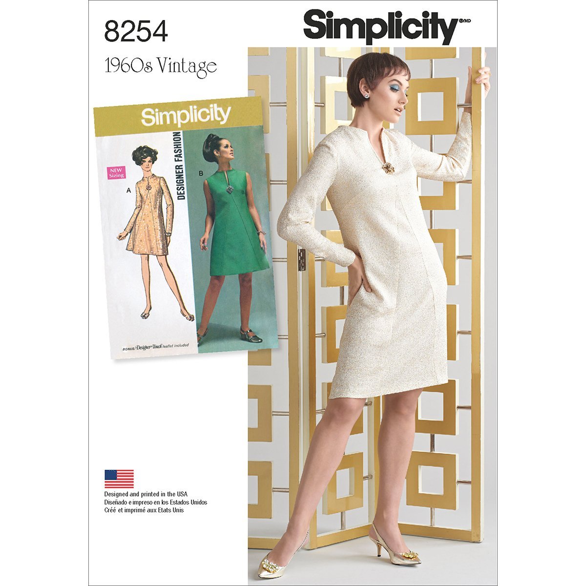 navy blue dress for baby girl Retro 60s Pattern 1960s A-Line Dress main image 0