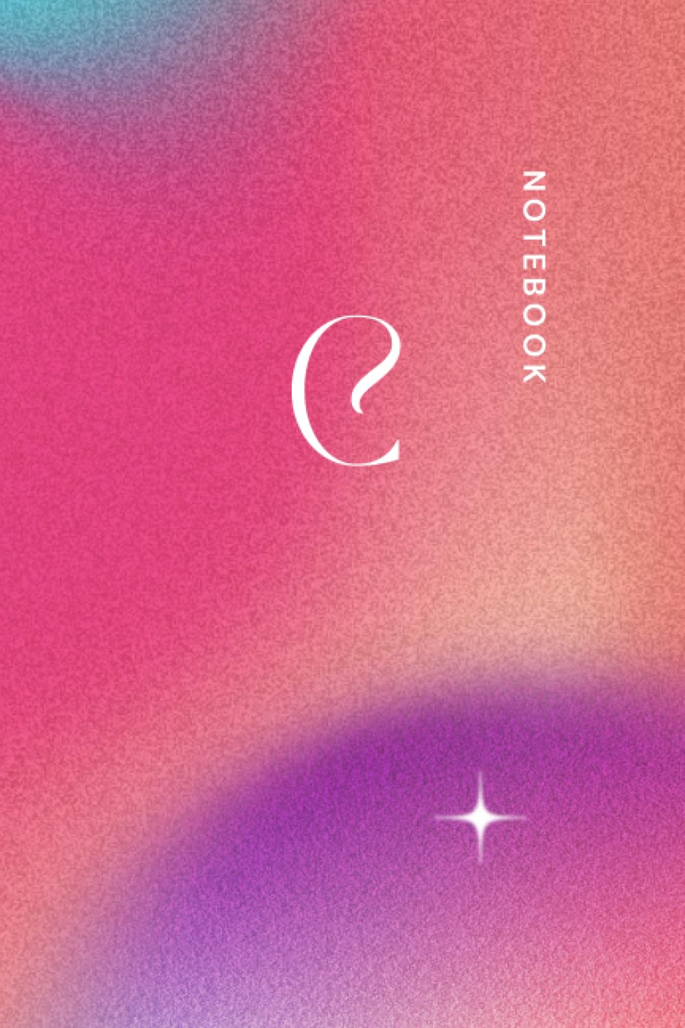 All-in-One Composition Book: "C" Monogram Notebook with College Ruled, Dotted Grid, and Decorative Blank Pages, Grainy Gradients #01, 6 x 9-Inches, 90 Pages