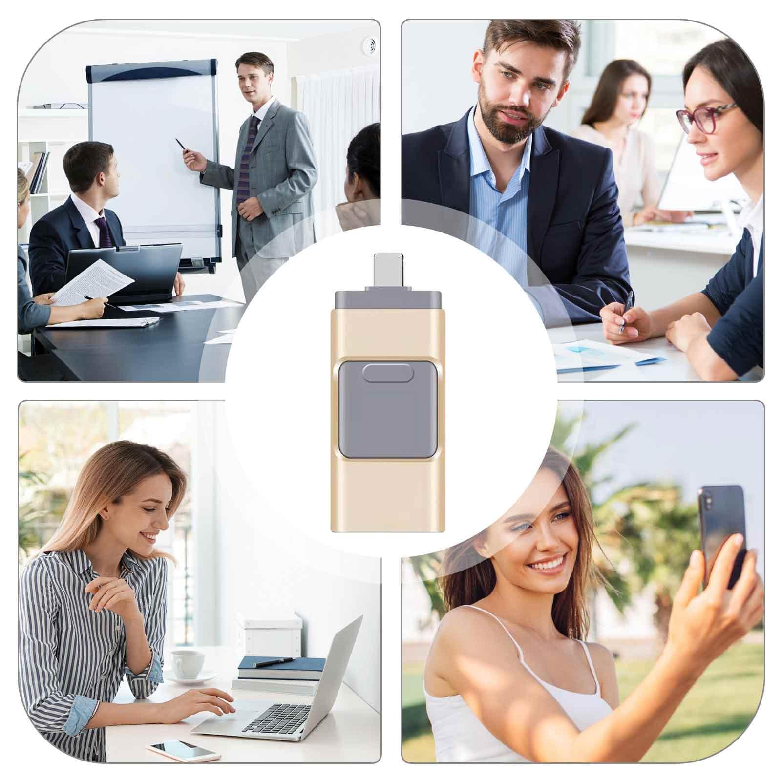 Telefon-Backup-Laufwerk, Backup-Stick für Computer | Fotospeicher-Flash-Laufwerk,Wiederverwendbares Metall-Design-Dokument-Informations-Backup-Laufwerk für Handy, Laptop