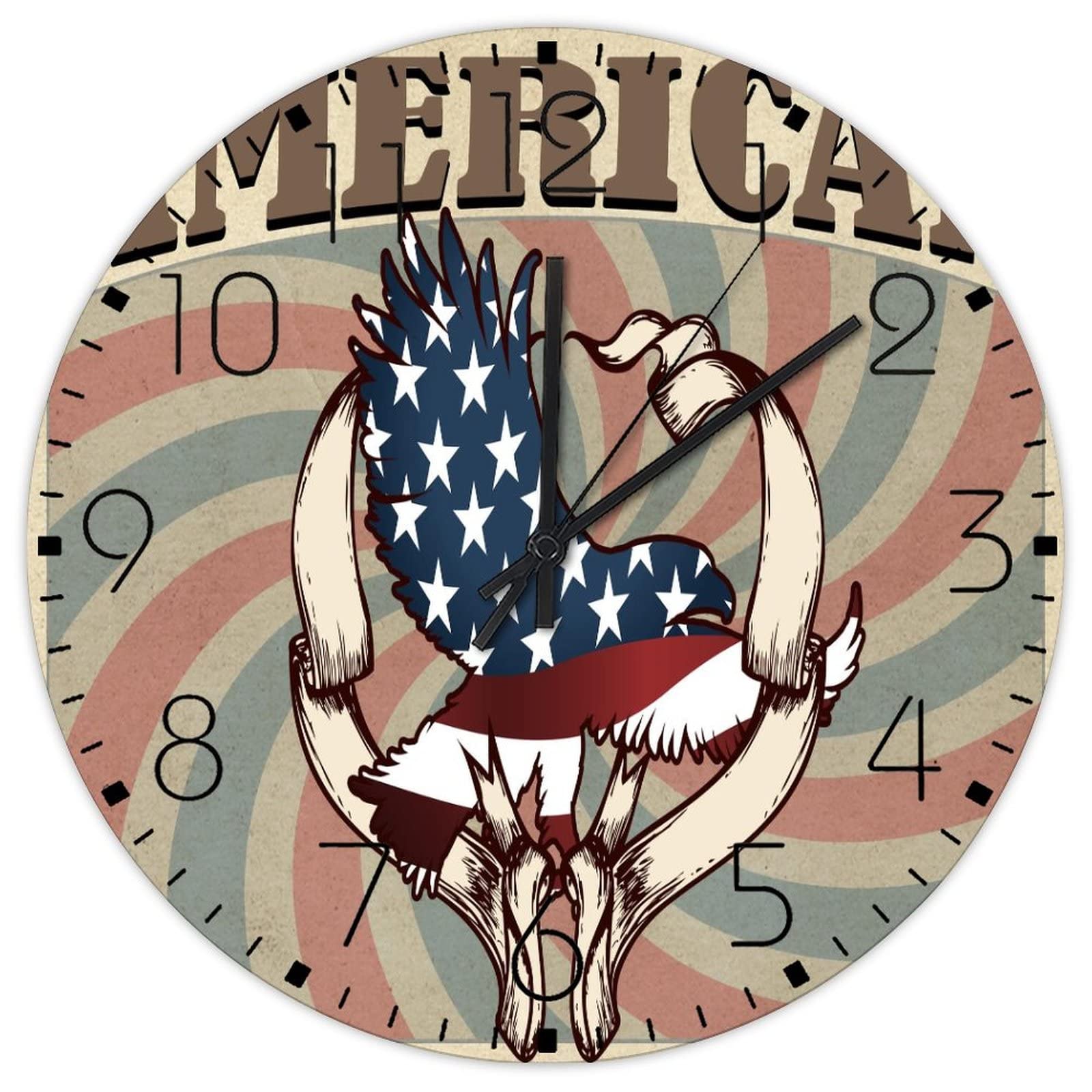 Horloge en bois aigle américain de 38 cm idéale pour votre café