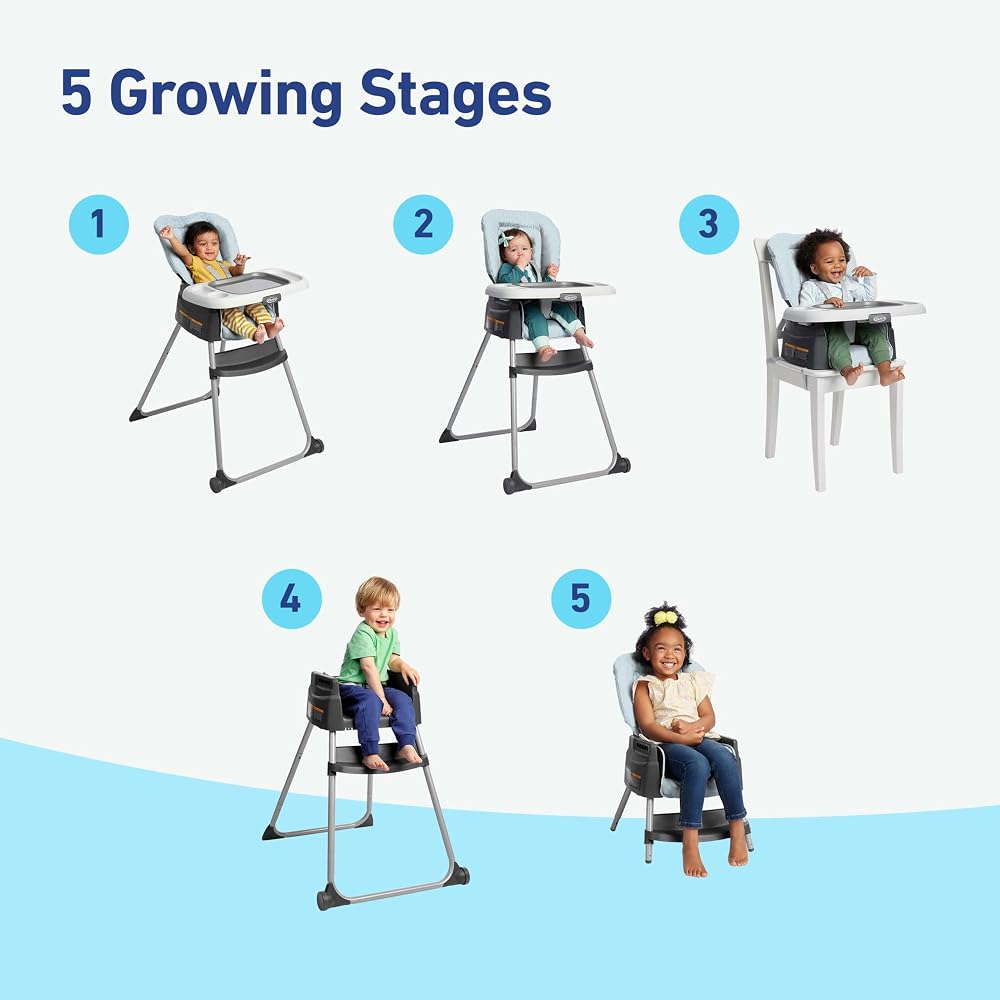 Graco® Made2Grow 5-in-1 Convertible Highchair Adjustable Baby to Toddler Seat Hudson