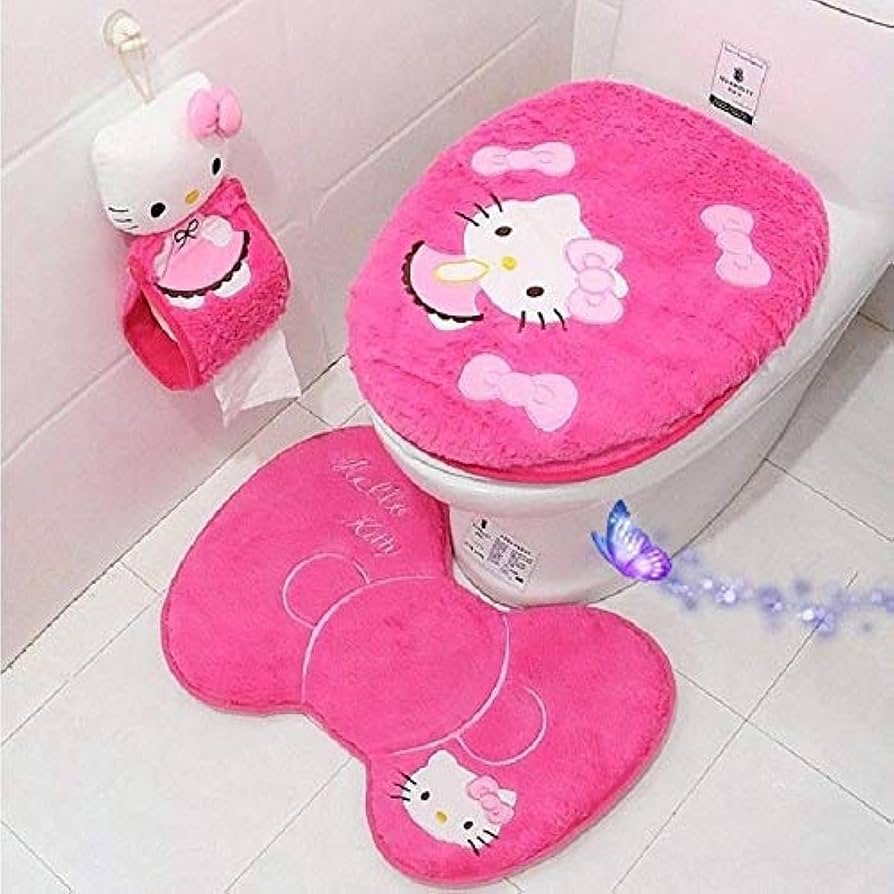 セパバス SEPARATE BATH & TOILET CUSHION SAME Eliphs 4PCS Bathroom Set Toilet Cover WC Seat Cover Bath Mat