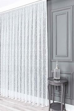 Evdepo Home Broken White Extraforated Pleated Tulle Curtain 50 x 200 cm