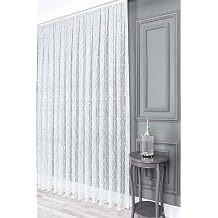Evdepo Home Broken White Extraforated Pleated Tulle Curtain 150 x 250 cm