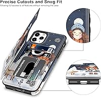 Vista 3 de LETO Funda para iPhone 11 Pro Max, funda de piel tipo cartera con diseños de moda para niñas y mujeres, ranuras para tarjetas, función atril, funda