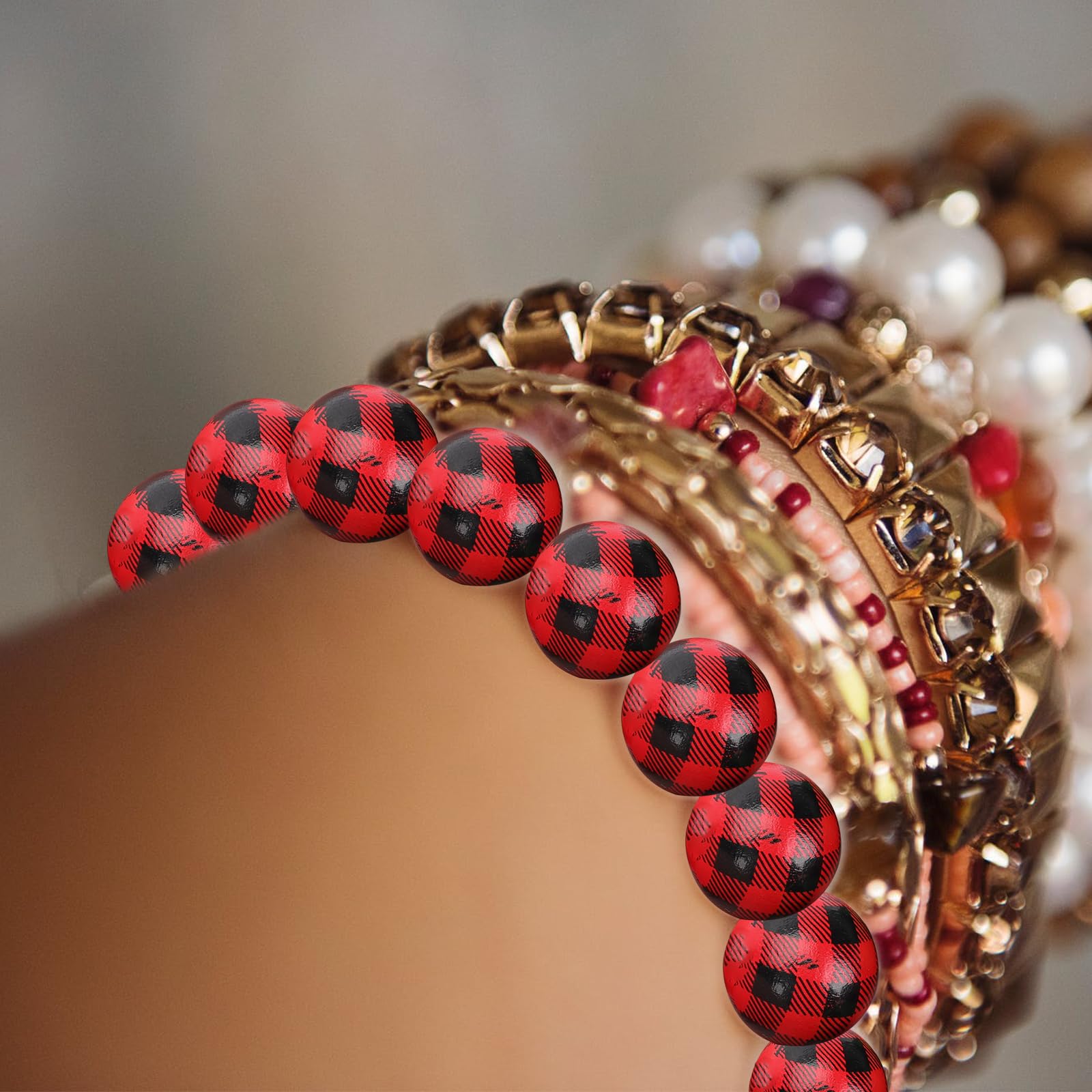 Didiseaon 320 Piezas Cuentas de Madera Lisas DIY para Joyería, Pulseras y