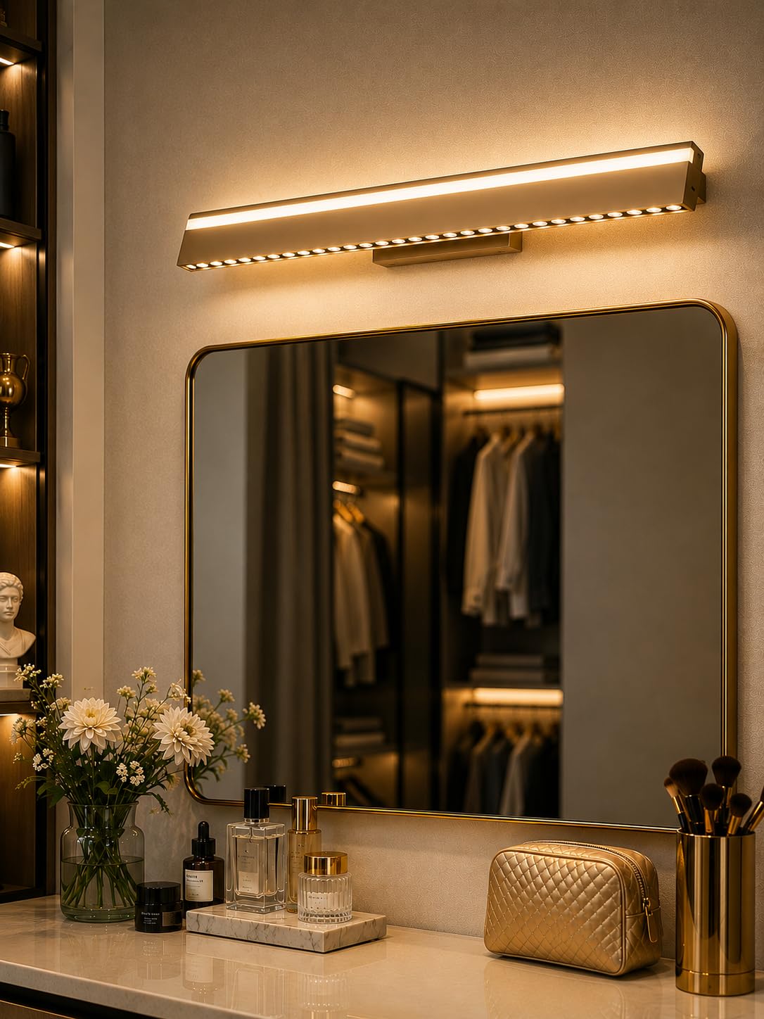 FILLISKA LED Mirror Light - Champagne Gold -10 FILLISKA LED Mirror Light - Champagne Gold -10