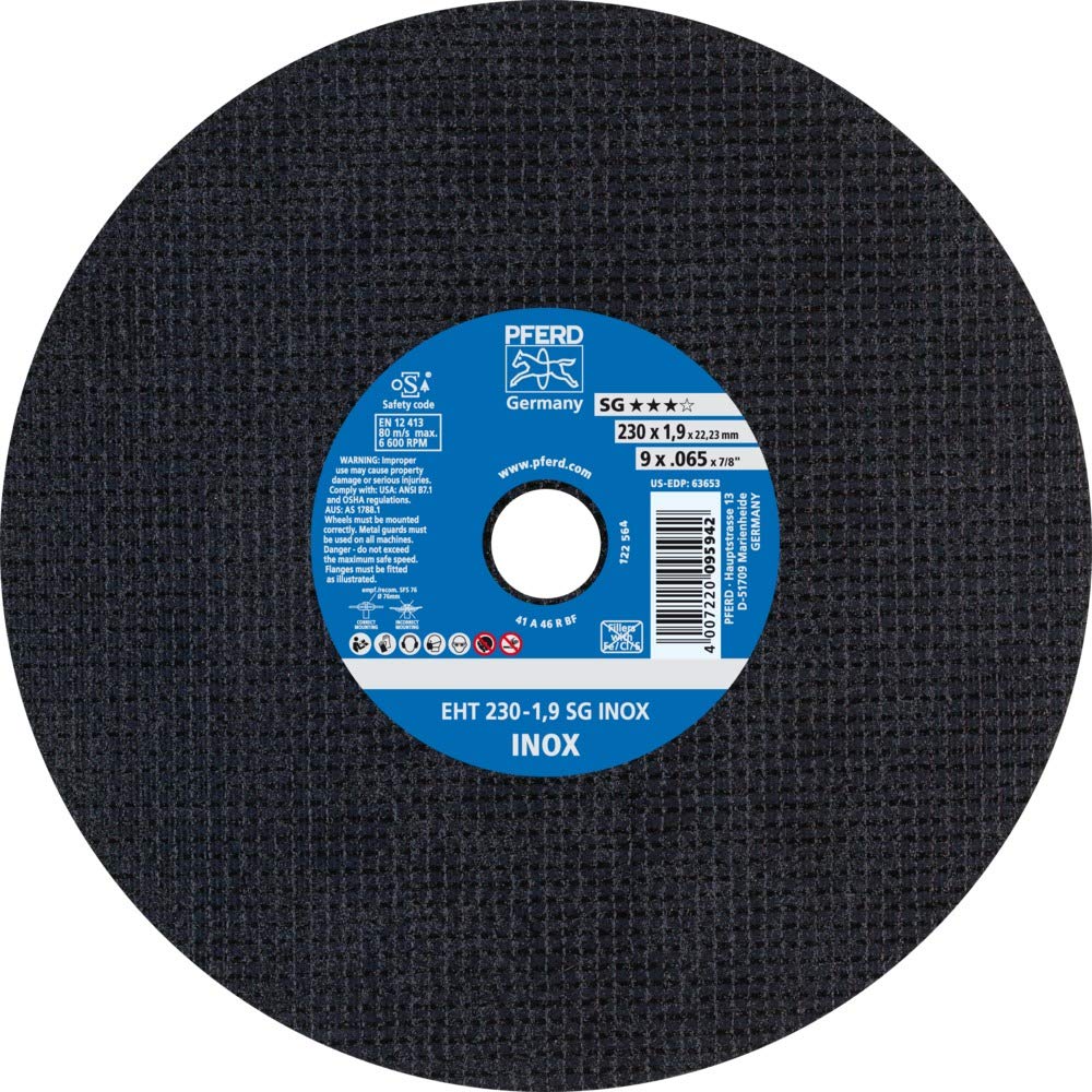 25 discos de corte EHT 230-1,9 SG INOX de Pferd. : 61328124