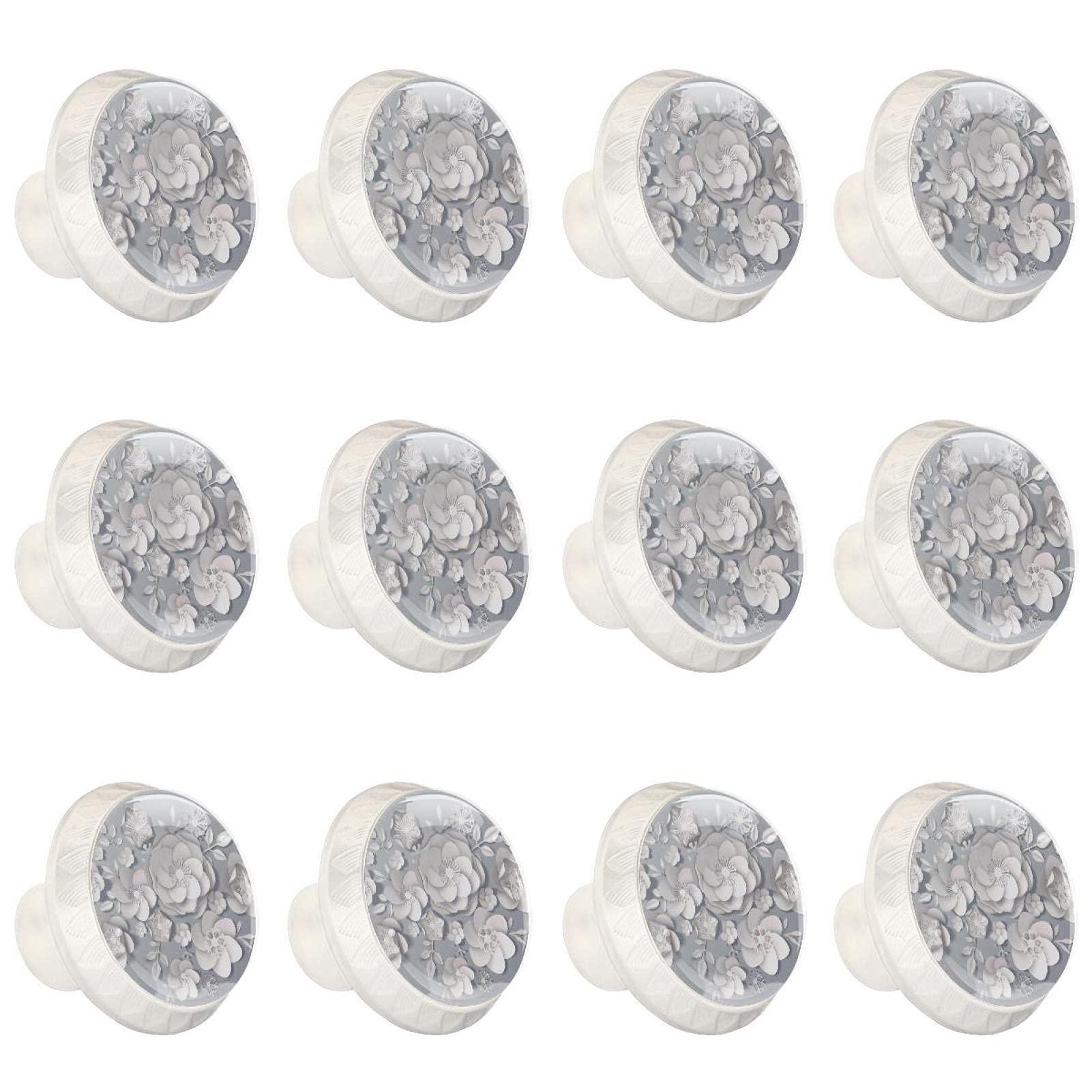Boutons décoratifs ronds design simple et beau motif fleurs de cerisier pour meuble