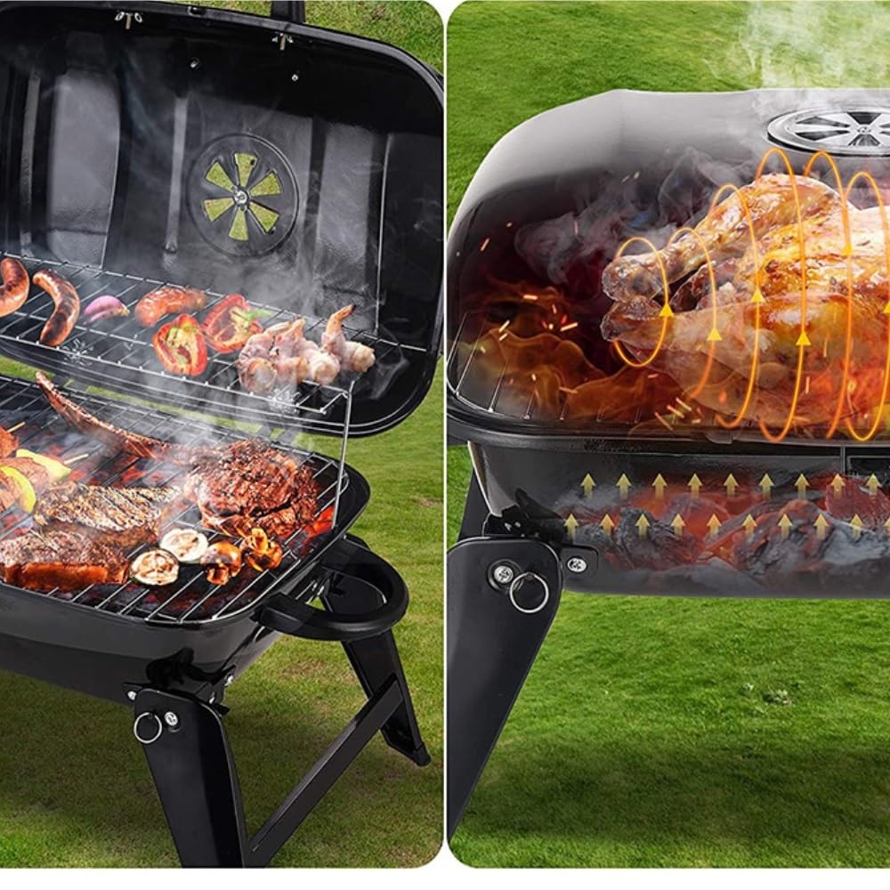 Piccola griglia a Carbone for Barbecue da Cortile, griglia da Campeggio Esterna Pieghevole Portatile for la casa