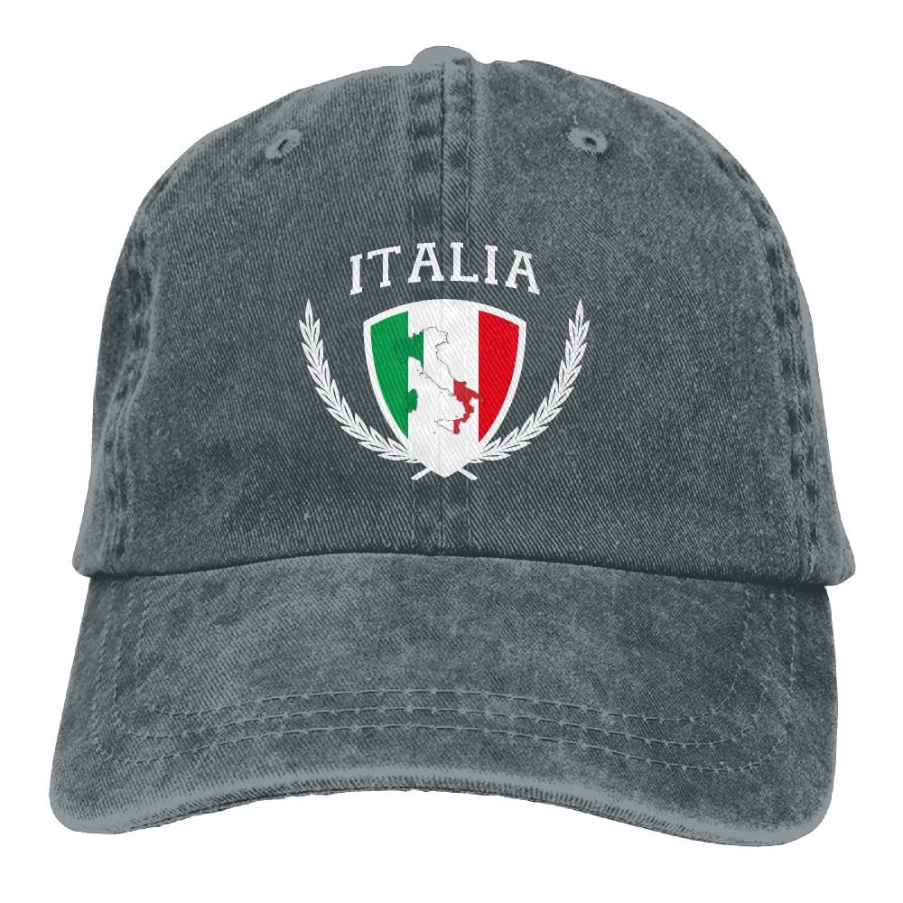 Italia Italy Italian Flag Adult Cap Adjustable Cowboys Hats Baseball Cap, Asphalt, One size