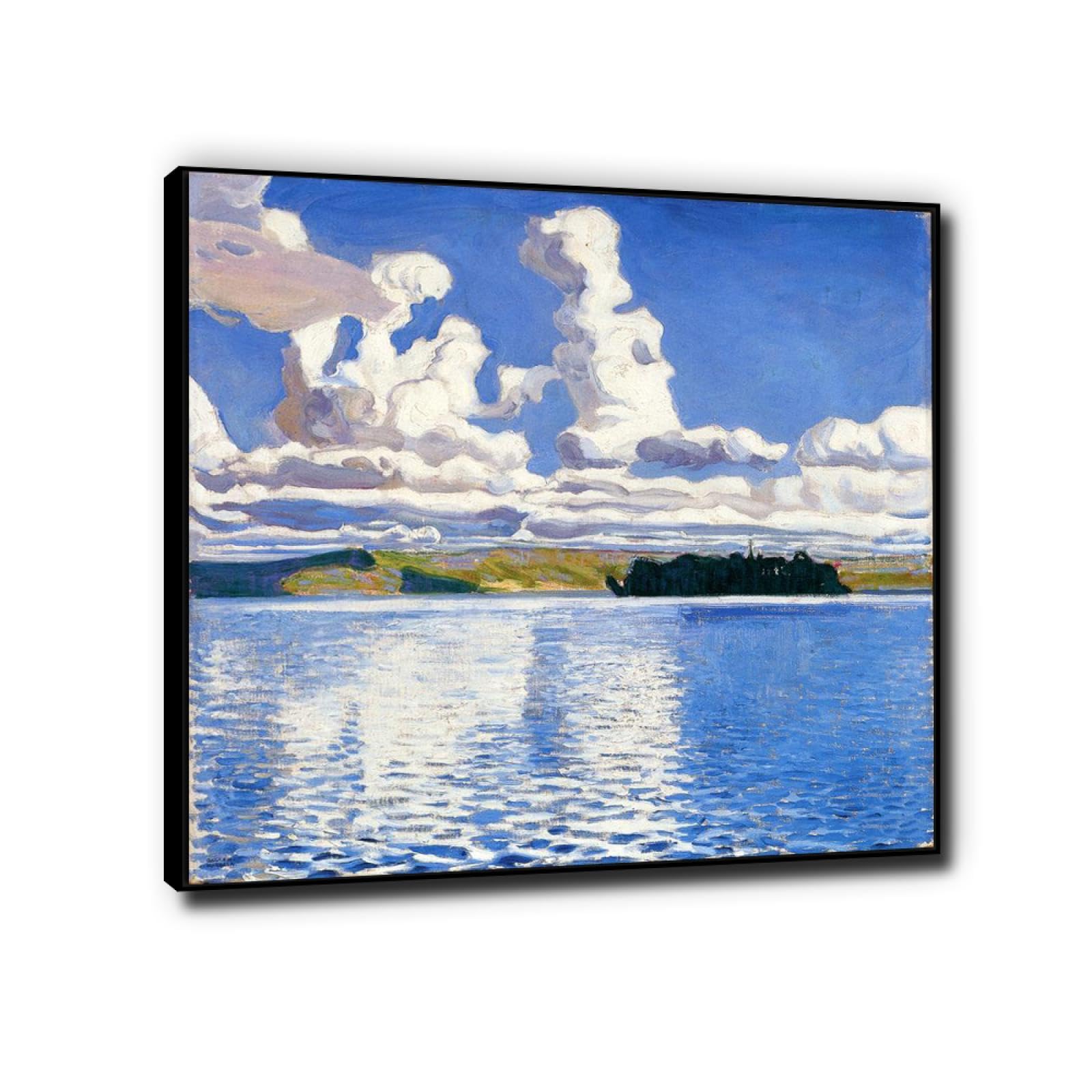 Phyrek123 Akseli Gallen-Kallela Láminas artísticas Reproducciones de pinturas famosas Cloud Towers Cuadros de arte de pared de lienzo para decoración 50x50cm Enmarcado negro