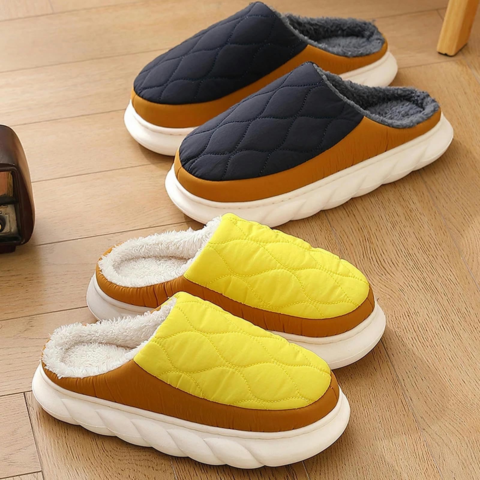 Pantofle zimowe zimowe zimowe spodnie z podeszwą Pinte Pantoffes Schlafzimmer Pantoffes Schlafzimmer Pantoffeln