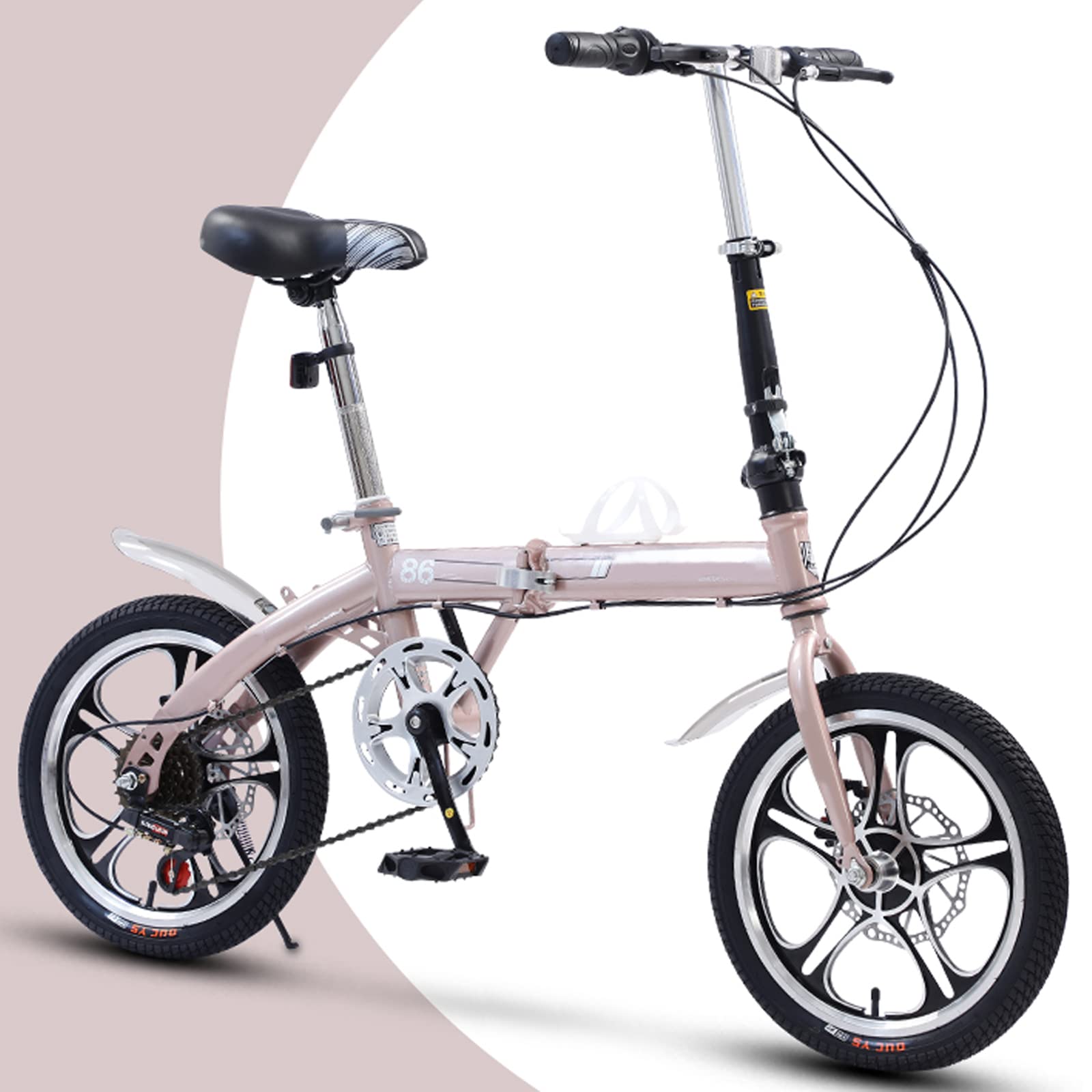 klapprad öffentliche verkehrsmittel LINCYS 16 Zoll Faltrad für Erwachsene und Jugendliche, 6-Gang Schaltung & Scheibenbremsen, Carbonstahl-Rahmen, Kompaktes für Stadtpendeln, Style:80 Lux Pro Artwork images: One Piece: Womens-Accessories-Overview