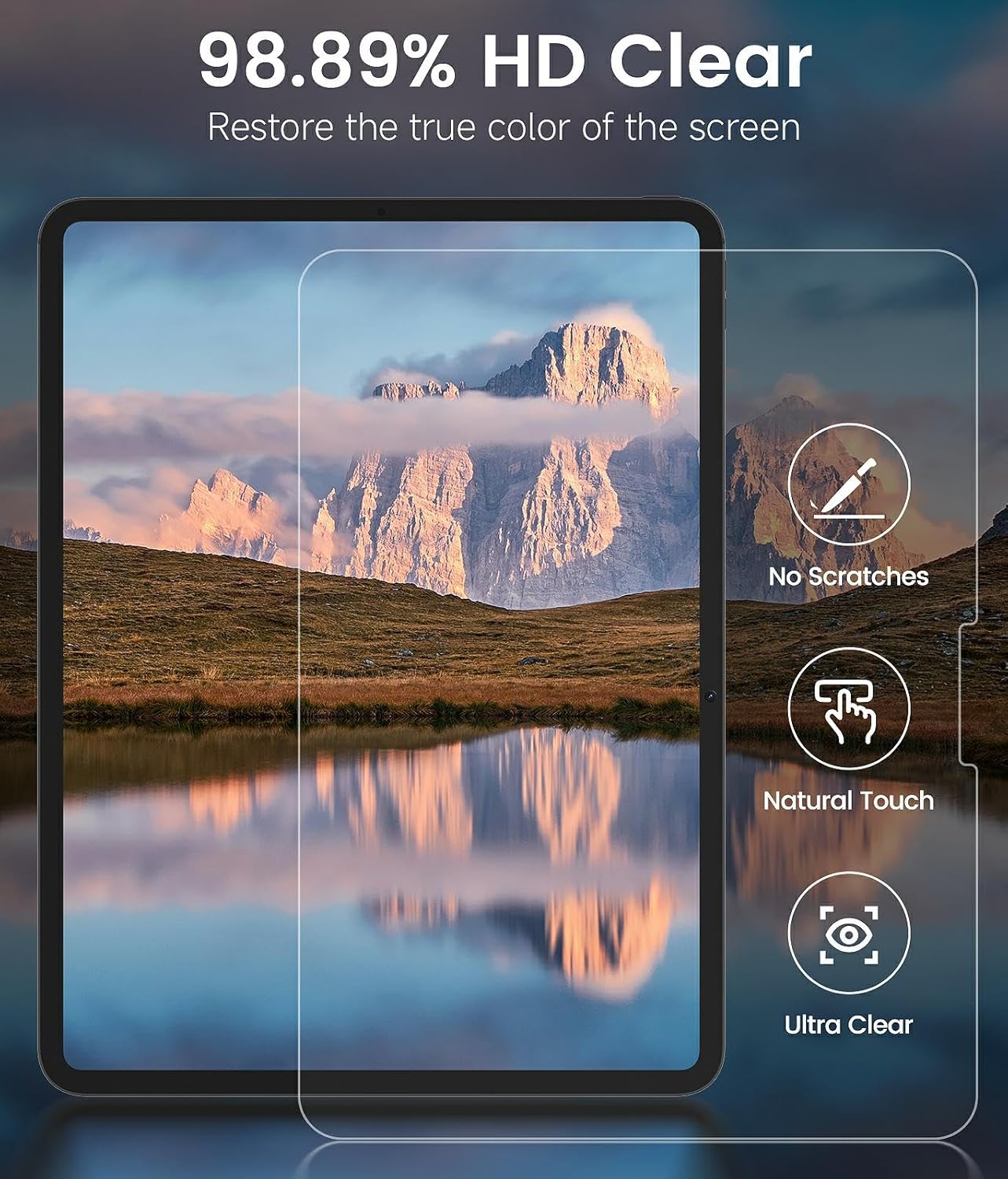 iGluz 2 Pack for iPad Pro 11"(4th 3rd 2nd 1st Gen) iPad Air 10.9"(5th 4th Gen) 9H+ Tempered Glass Screen Protector with Easy-Install Box[12FT Military Grade Shatterproof] HD Clarity,Scratch Resistant - Image 6