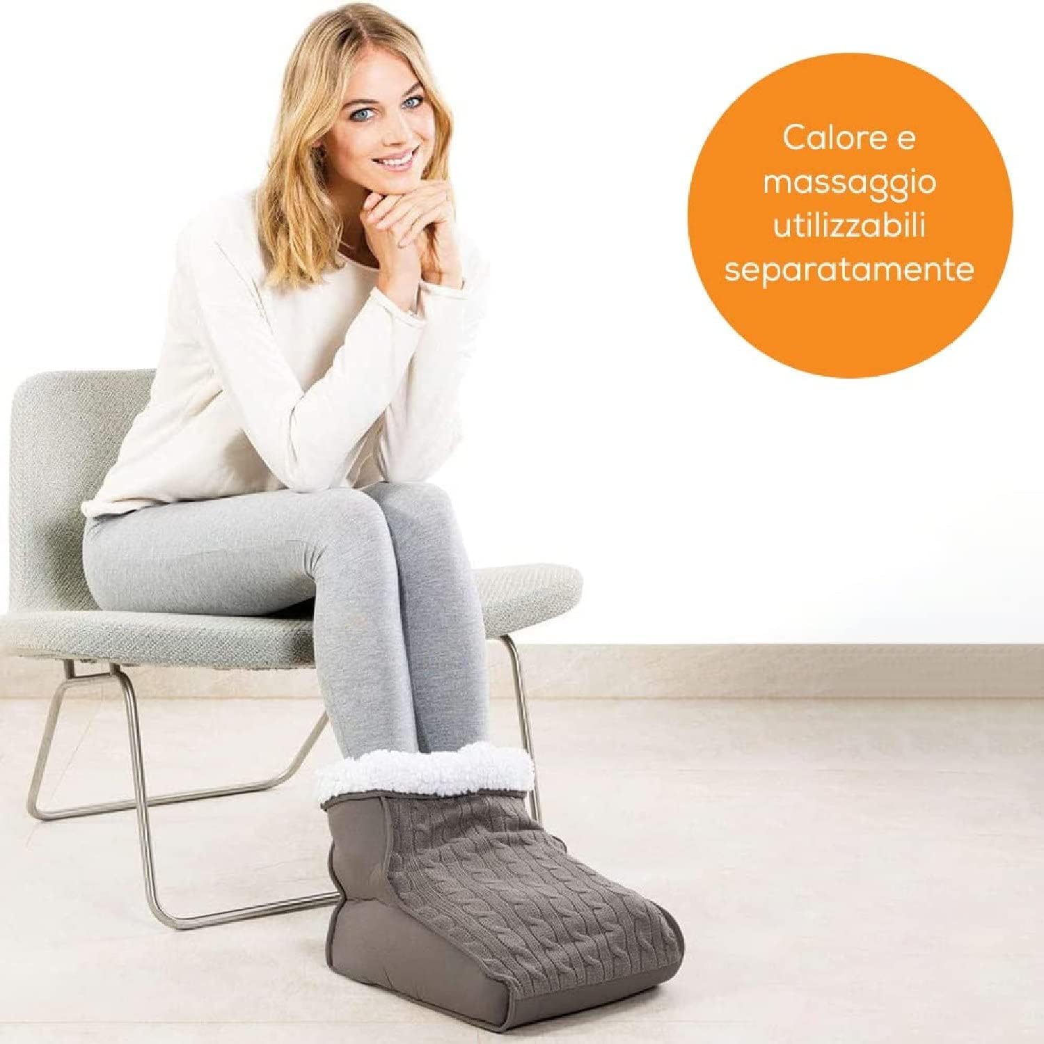 Beurer Scaldapiedi elettrico FWM 45 con Funzione Massaggiante e Riscaldante Attivabili Separatamente, Morbida Fodera in Peluche Estraibile e Lavabile, 2 Livelli di Intensità, Dimensioni 32x26 cm