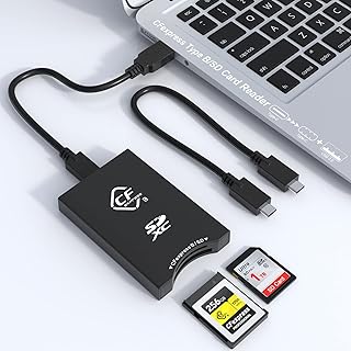10Gbps USB-C Cfexpress Type B Card Reader 2-in-1 SD Memory Card Reader USB &USB C Dual Slot CF Express Cards Type B Reader Adapter Plug and Play Support Android/Windows/Mac OS